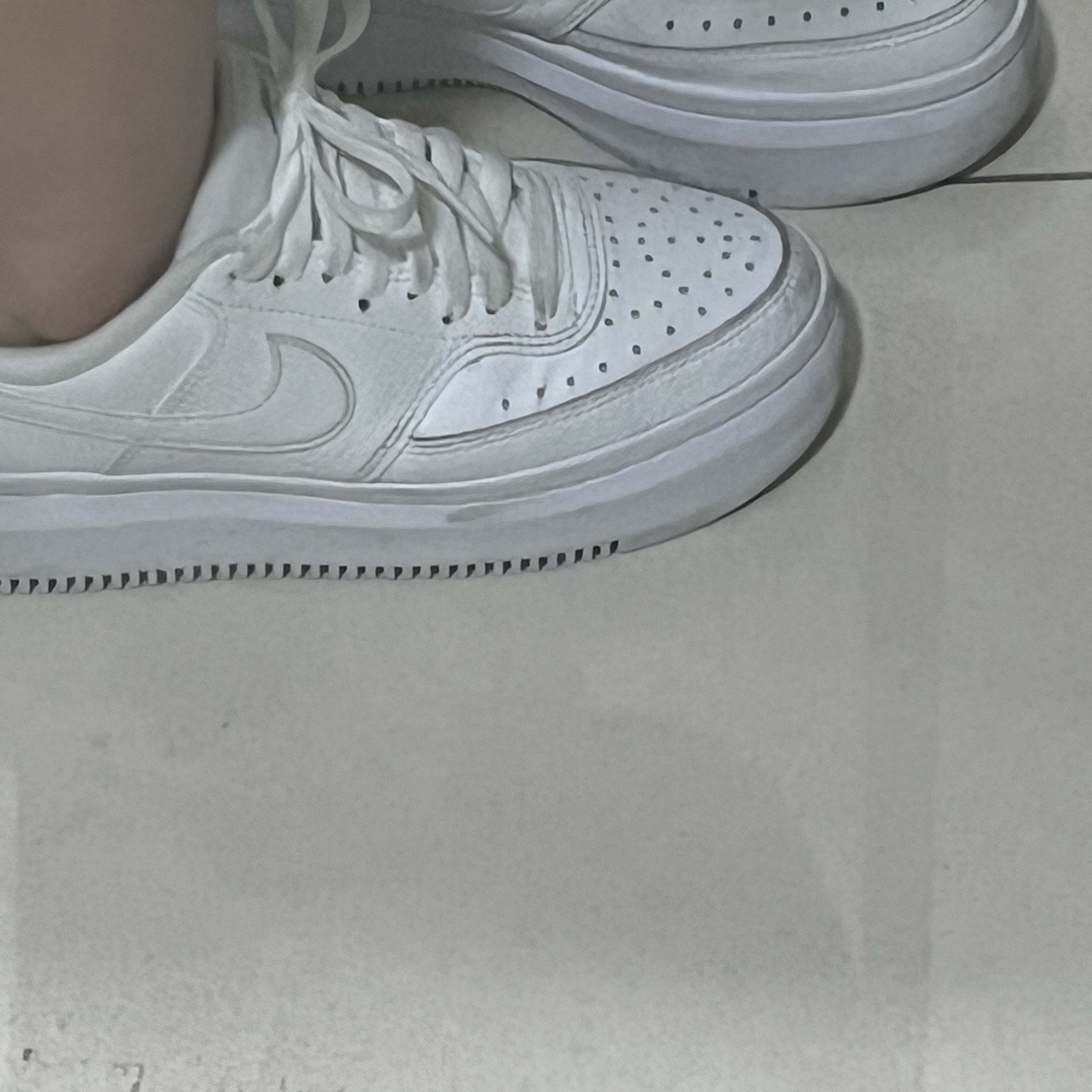(W) Nike Court Vision Alta White 착용 스타일