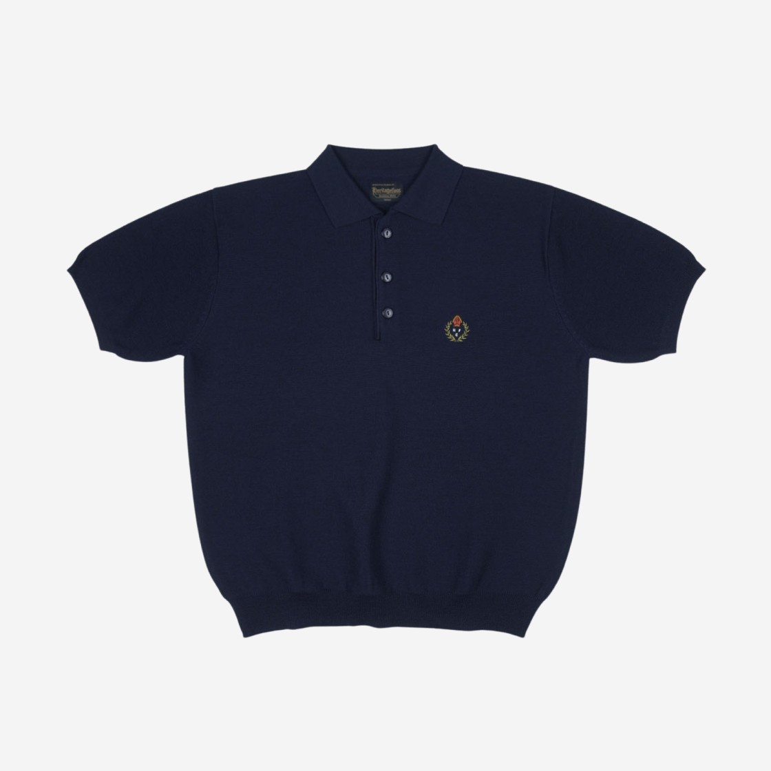 Heritage Floss Crest Wool Polo Shirt Navy 상세 이미지 1