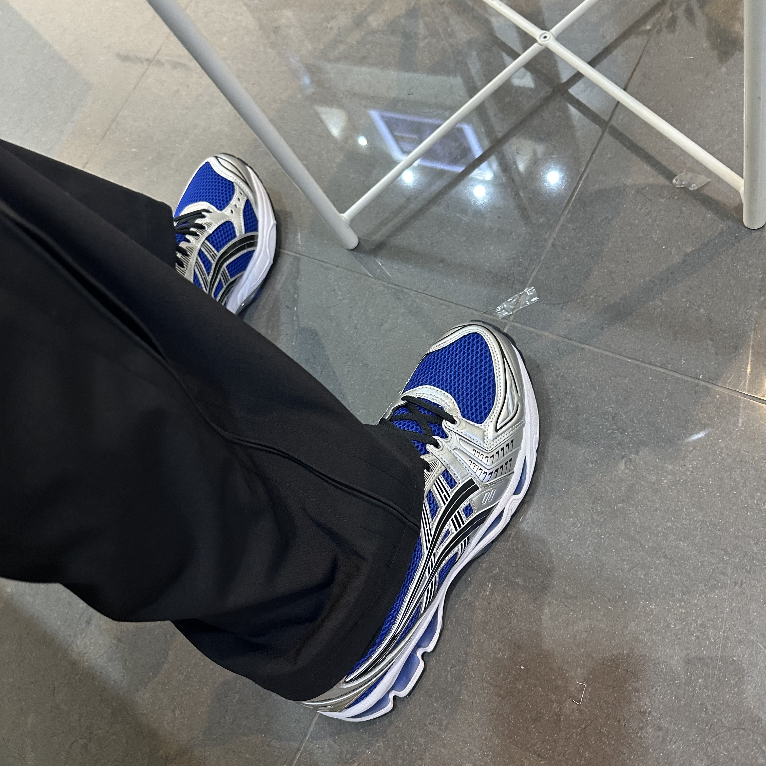 Asics Gel-Kayano 14 Monaco Blue Black 착용 스타일 - 1