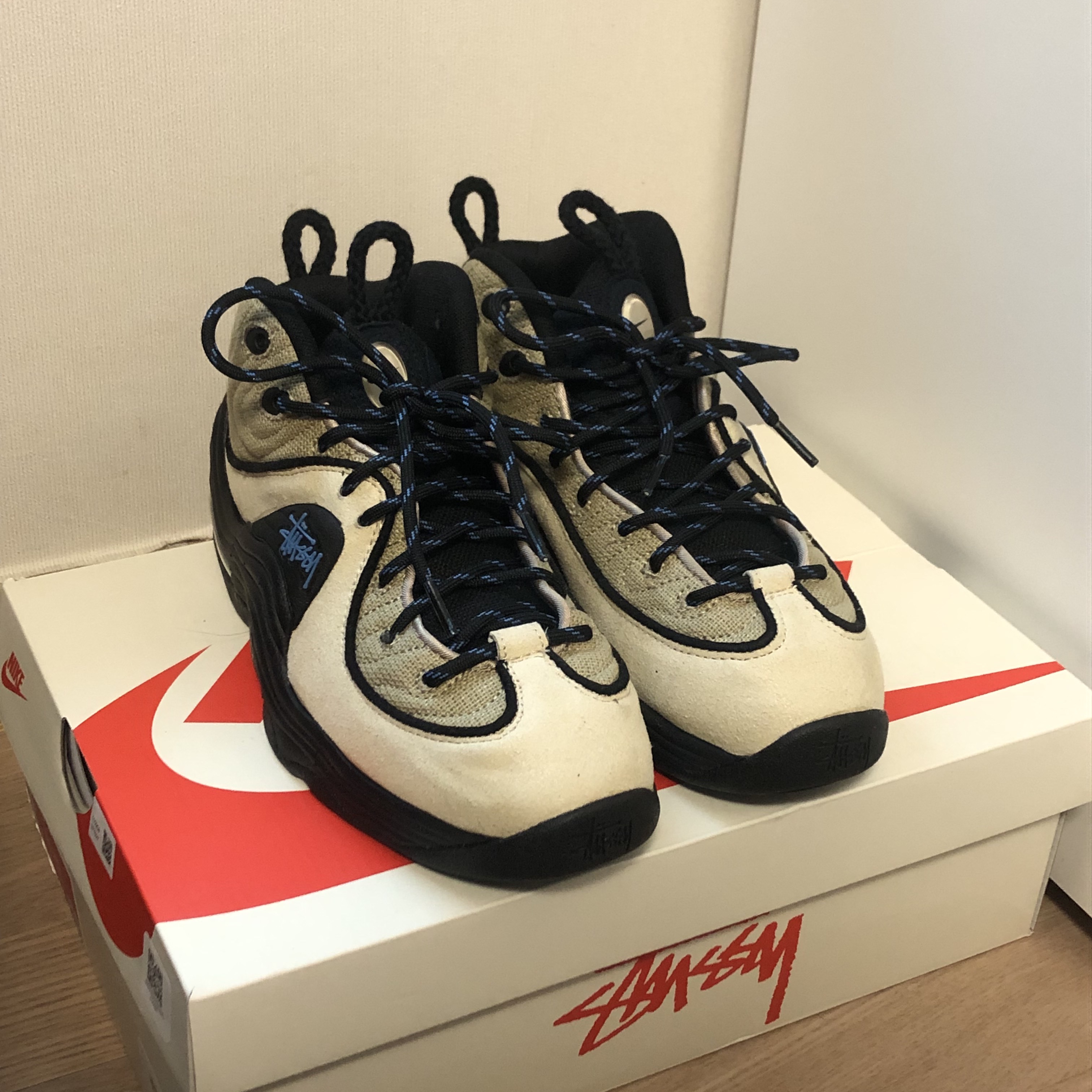 Nike x Stussy Air Penny II Rattan and Limestone 착용 스타일