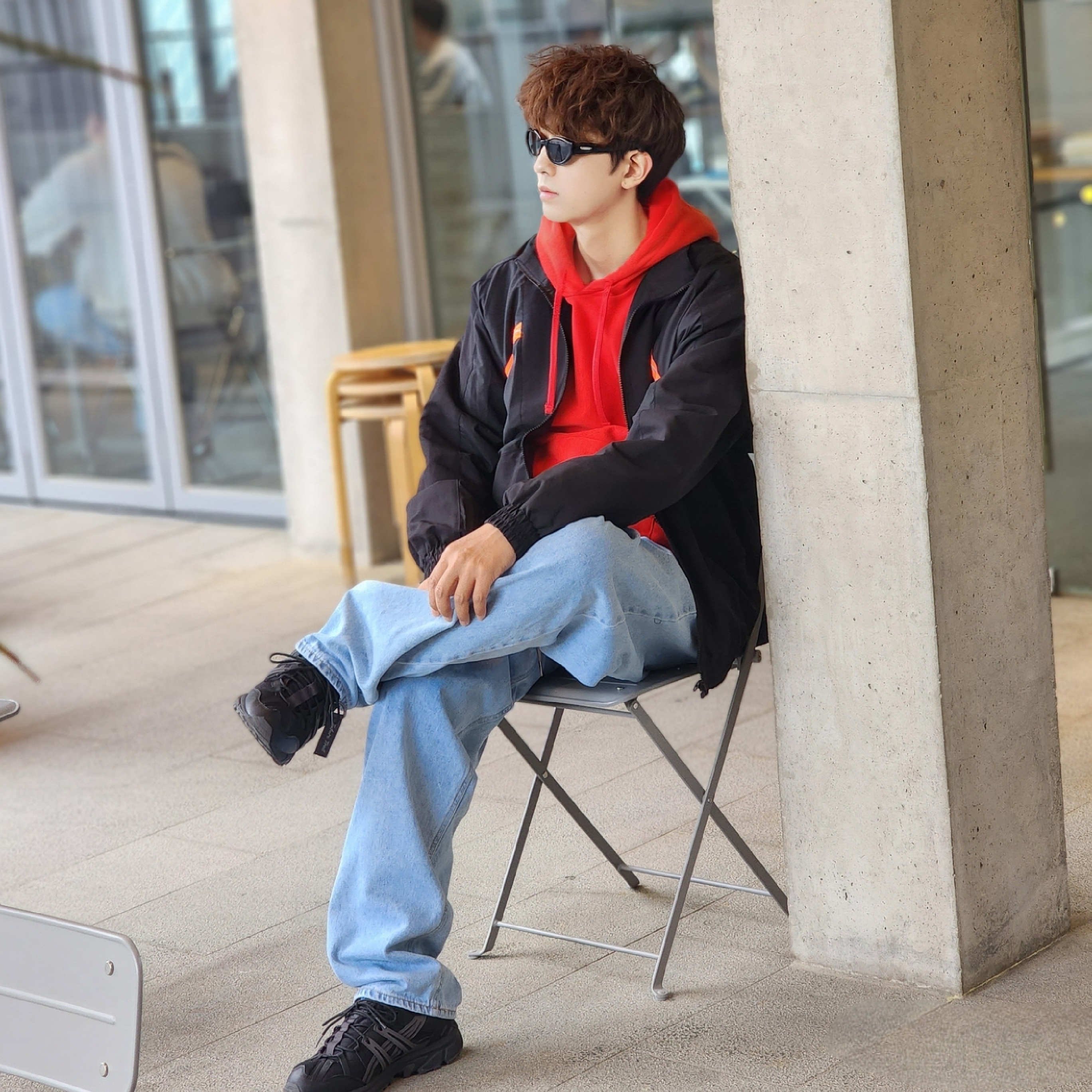 Stussy Beach Roots Hoodie Red, Asics Gel-Sonoma 15-50 Black Obsidian Grey 착용 스타일 - 2