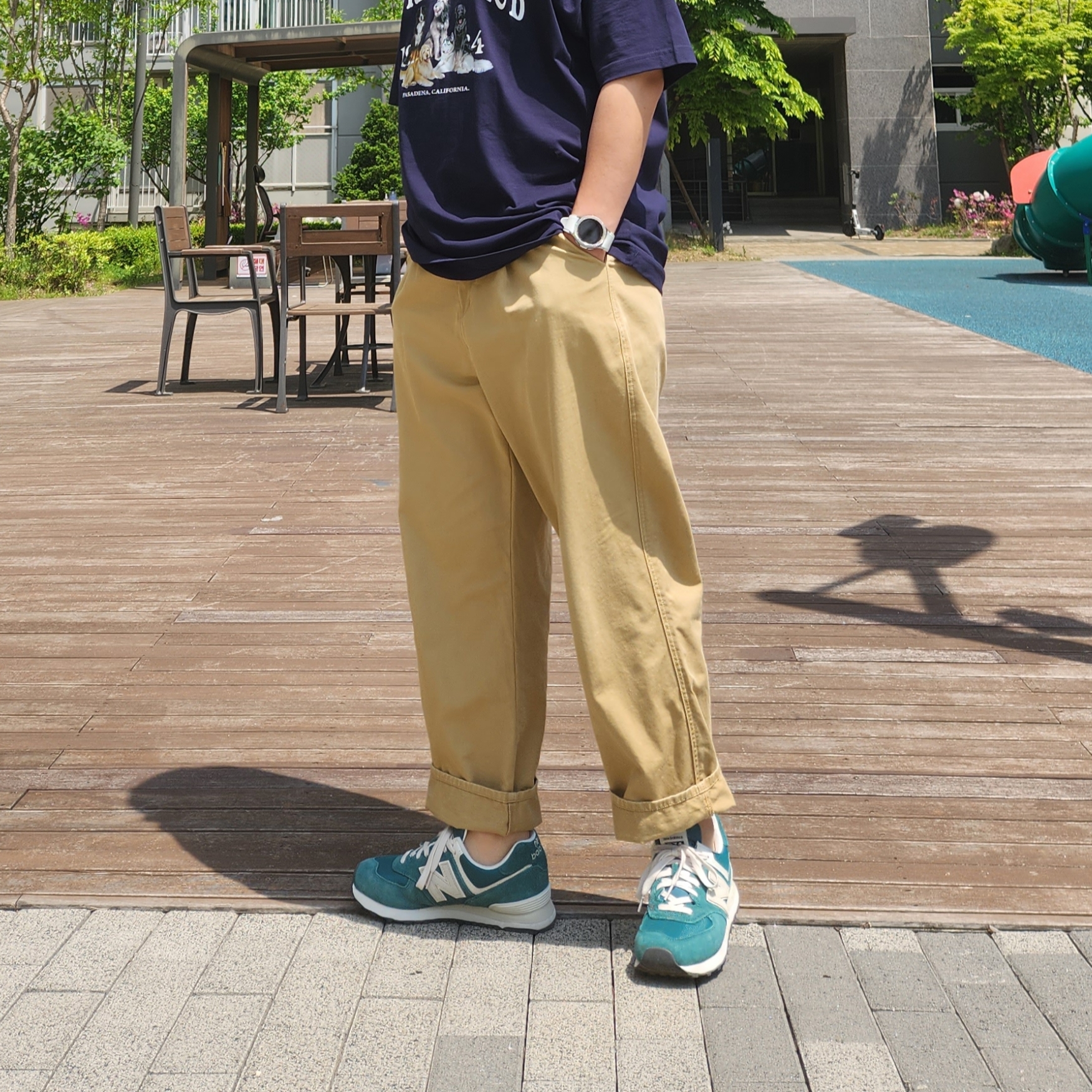 New Balance 574 Classics Reimagined Green 착용 스타일