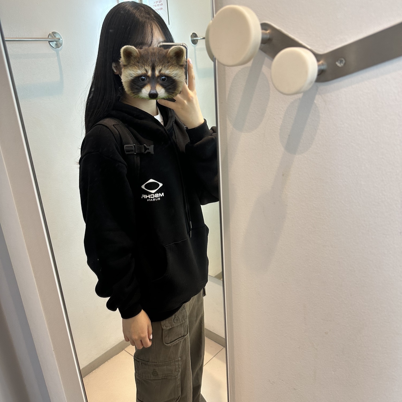 Mischief Rhombus Backpack Black 착용 스타일 - 5