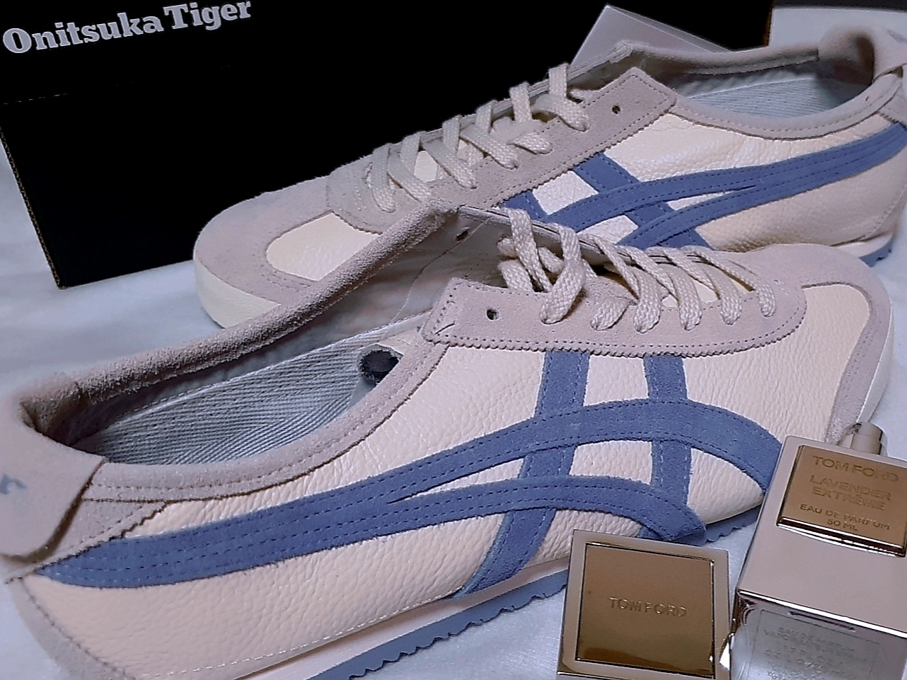 Onitsuka Tiger Mexico 66 Vintage Cream Violet Storm 착용 스타일