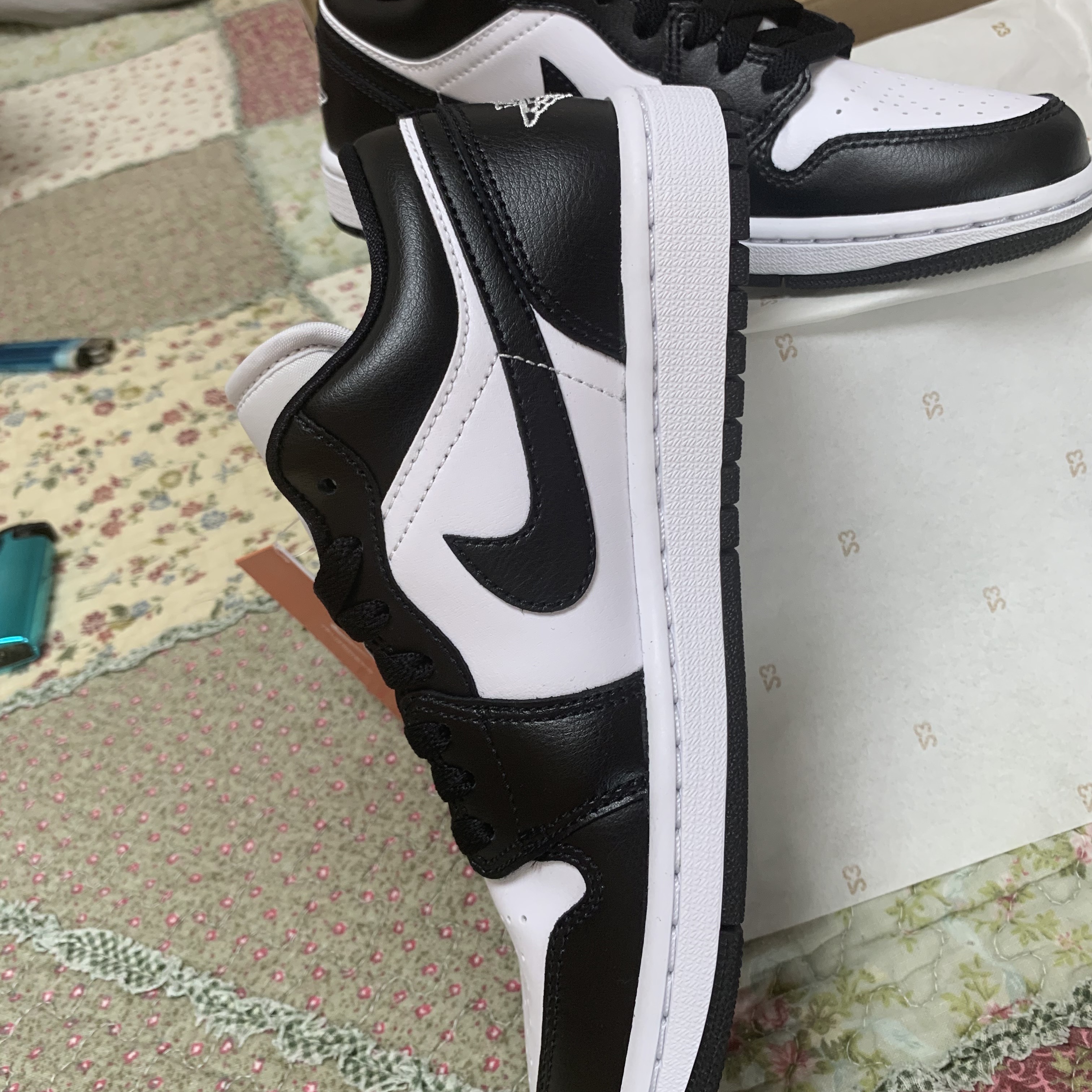 (W) Jordan 1 Low Black and White 착용 스타일 - 3
