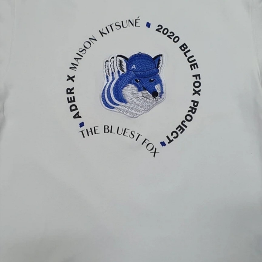Maison Kitsune x Ader Error The Bluest Fox T-Shirt White 착용 스타일