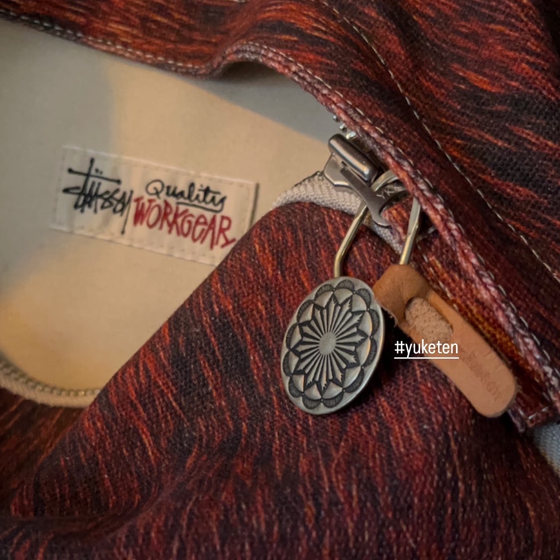 Stussy Canvas Backpack Cowhide 착용 스타일 - 2