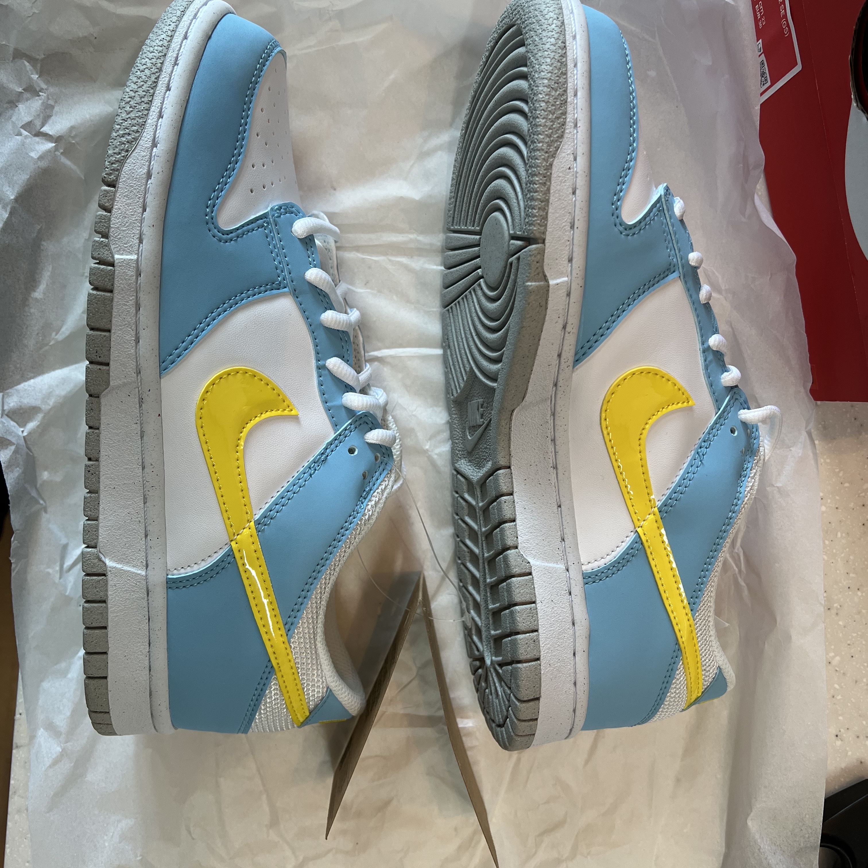 (GS) Nike Dunk Low Next Nature Blue Chill Yellow Strike 착용 스타일