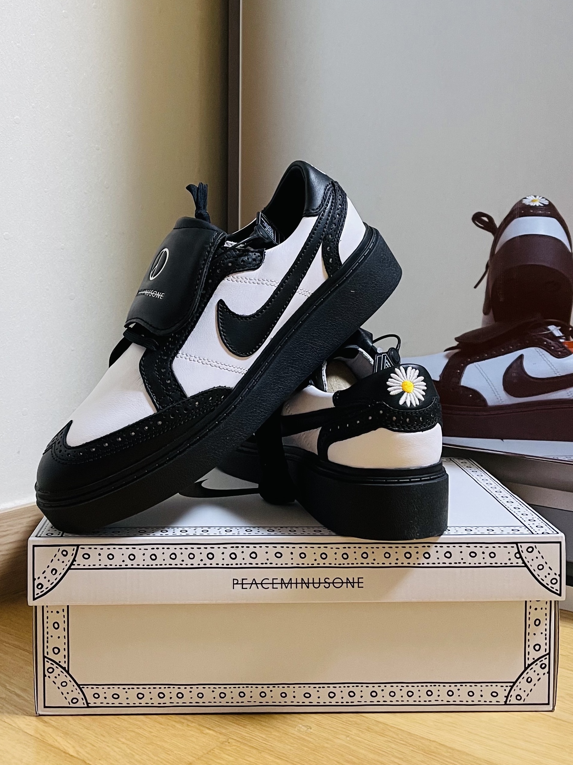 Nike x Peaceminusone Kwondo1 Black and White 착용 스타일