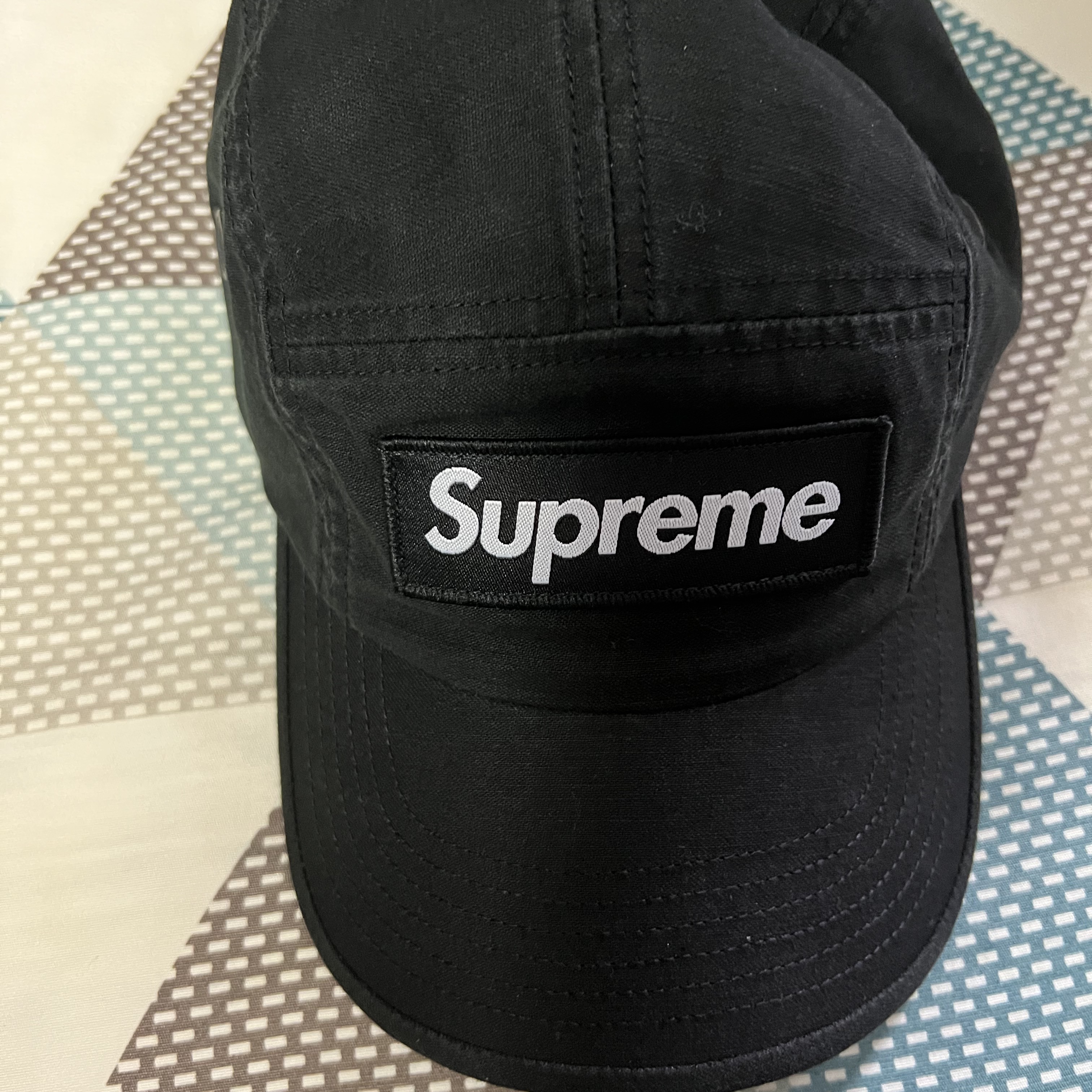 Supreme Military Camp Cap Black - 22FW 착용 스타일
