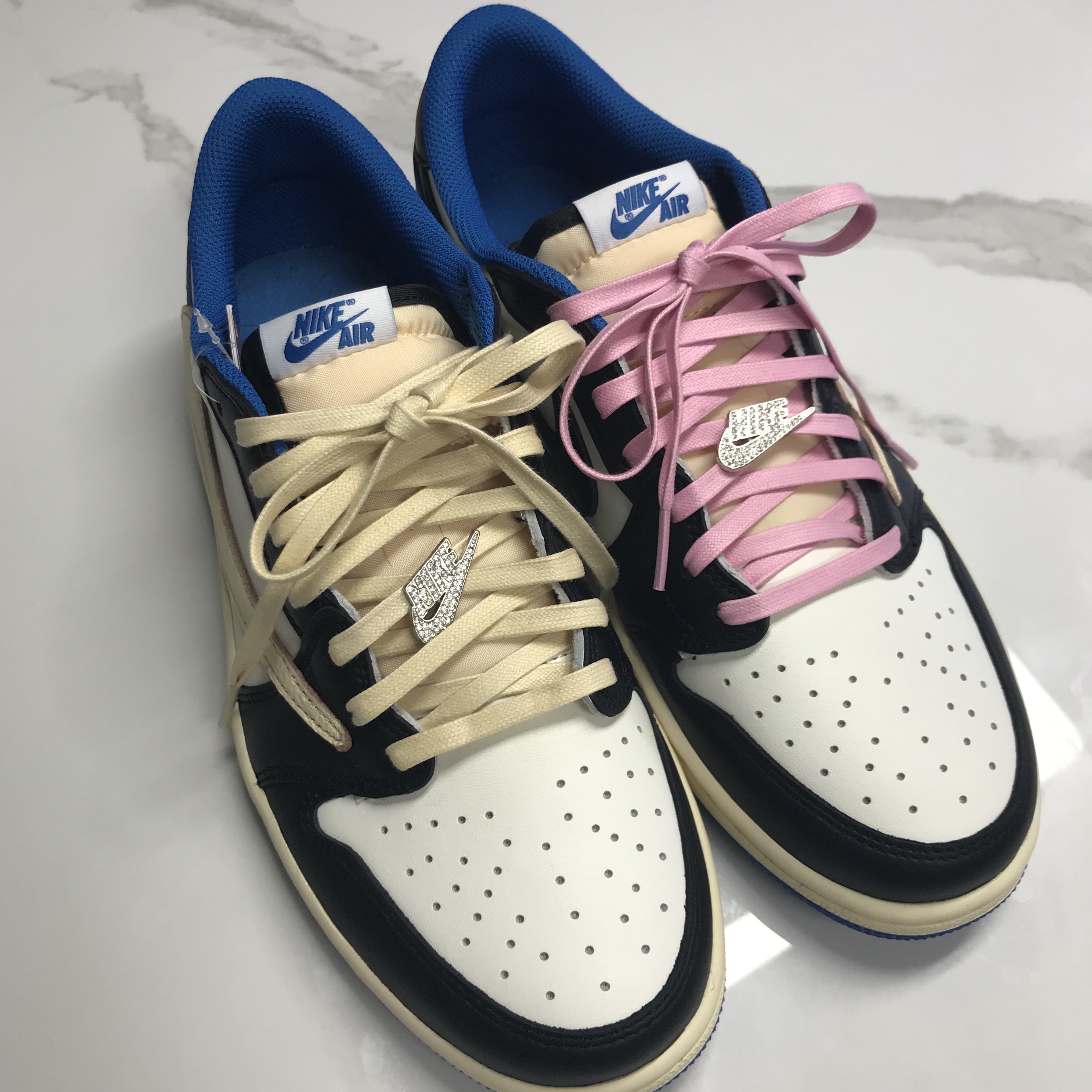 Jordan 1 x Travis Scott x Fragment Retro Low OG SP Military Blue 착용 스타일