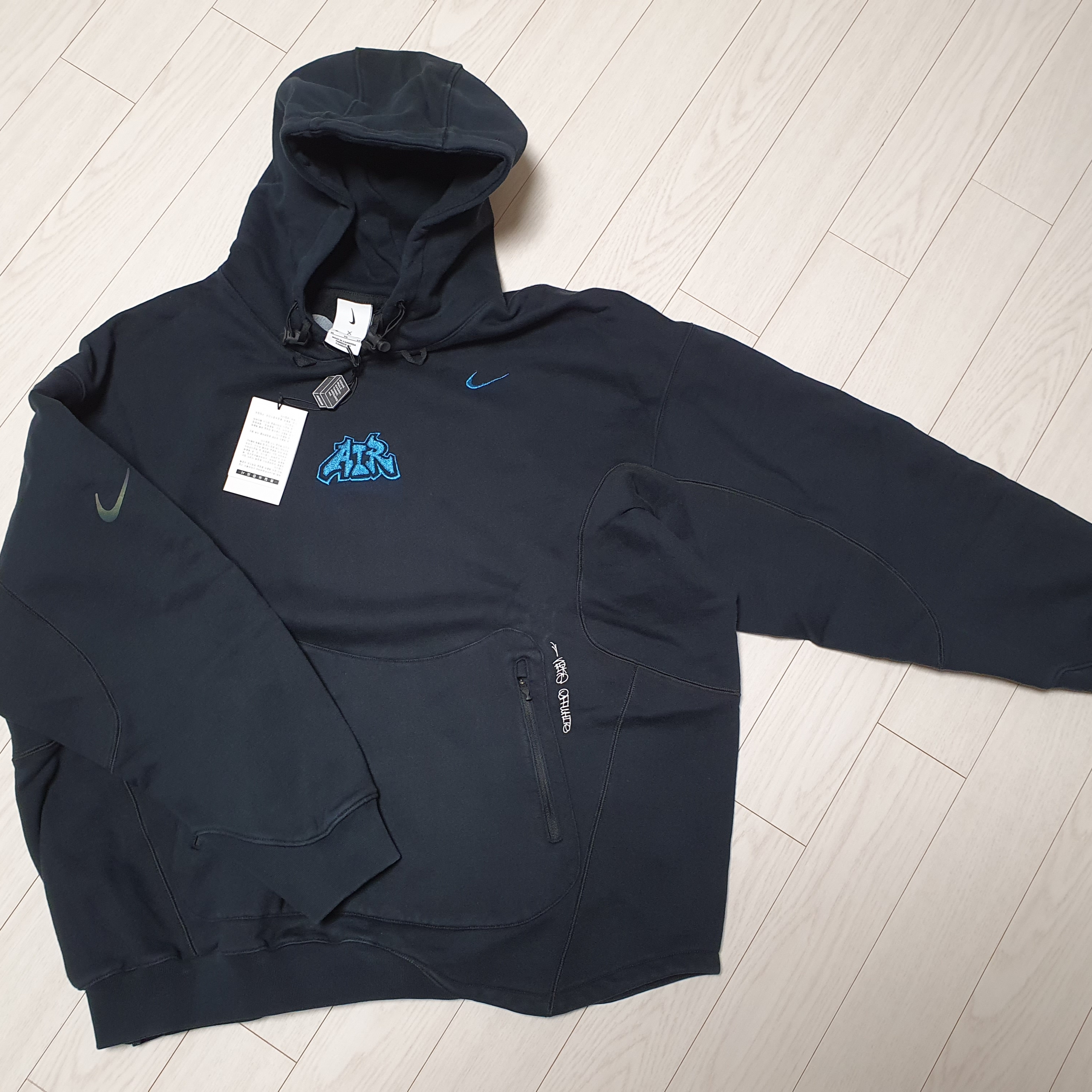 Nike x Off-White NRG Fleece Hoodie Black - Asia 착용 스타일
