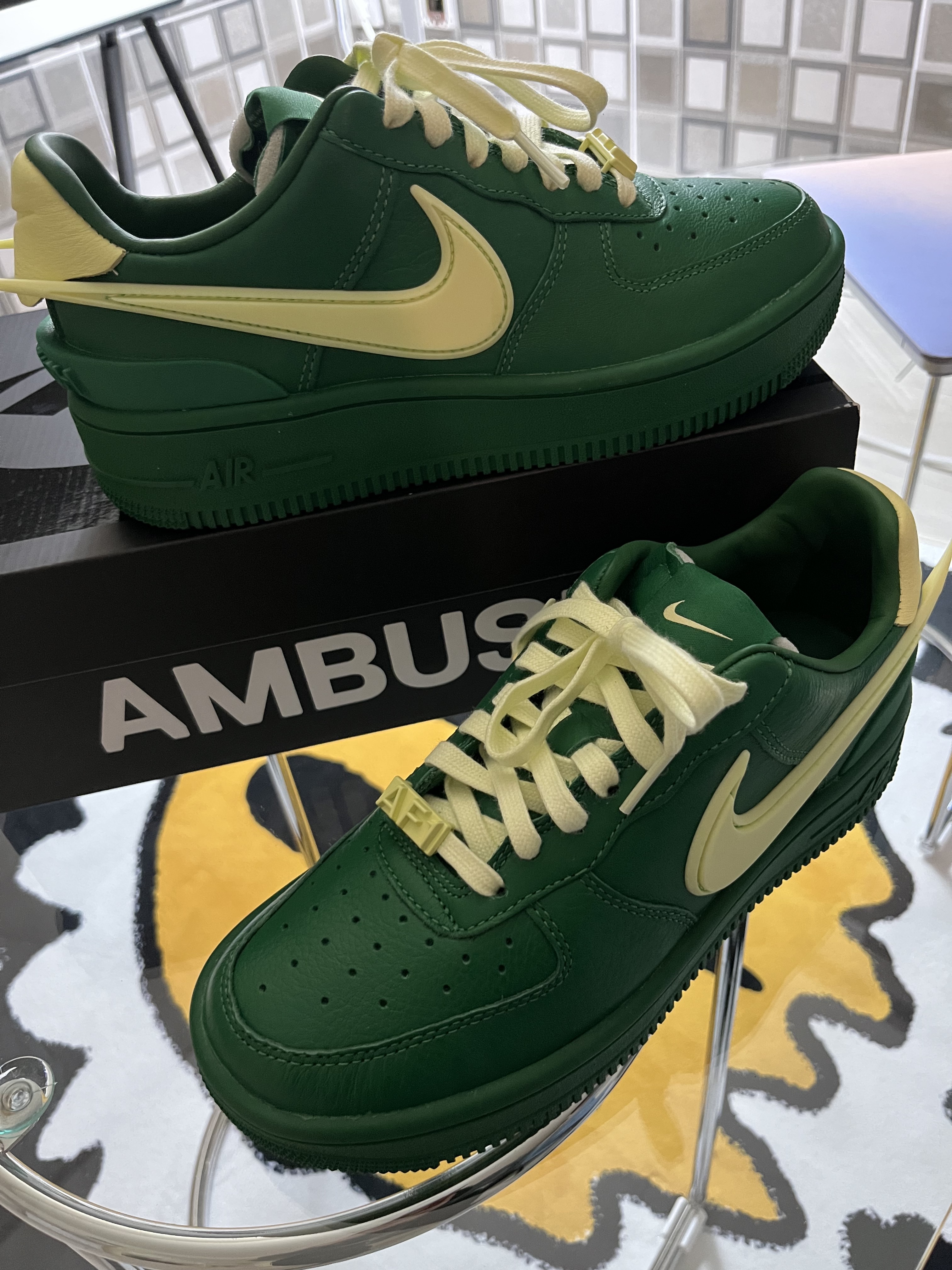 Nike x Ambush Air Force 1 Low SP Pine Green and Citron 착용 스타일