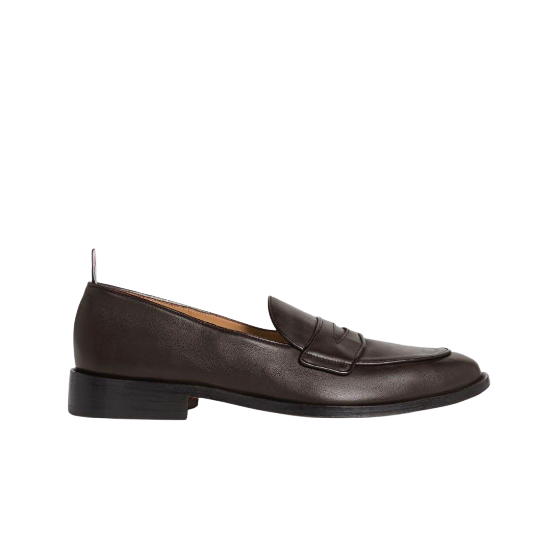 톰브라운 비텔로 카프 레더 바시티 페니 로퍼 다크 브라운(Thom Browne Vitello Calf Leather Varsity Penny Loafer Dark Brown)