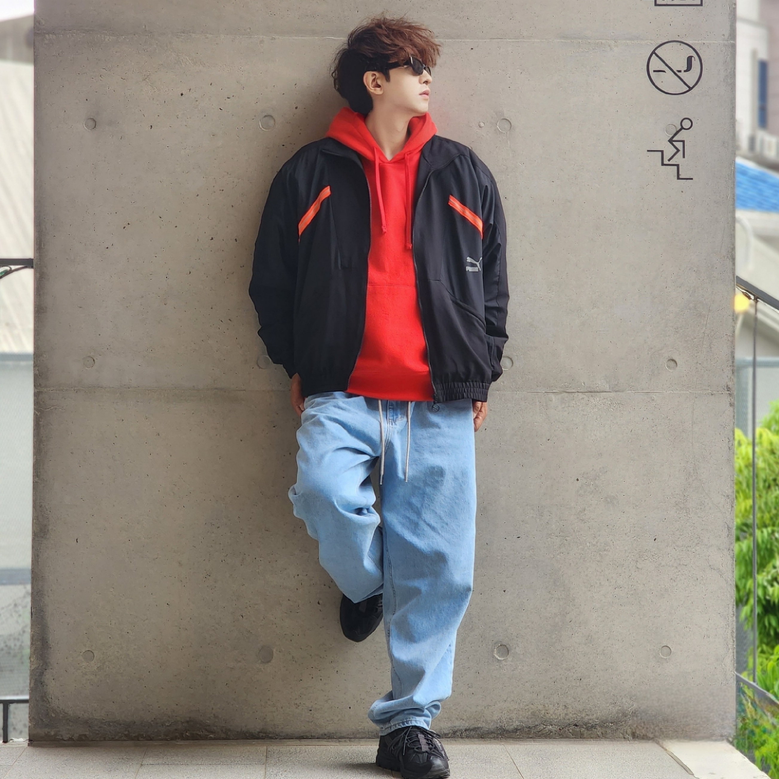 Stussy Beach Roots Hoodie Red, Asics Gel-Sonoma 15-50 Black Obsidian Grey 착용 스타일 - 1