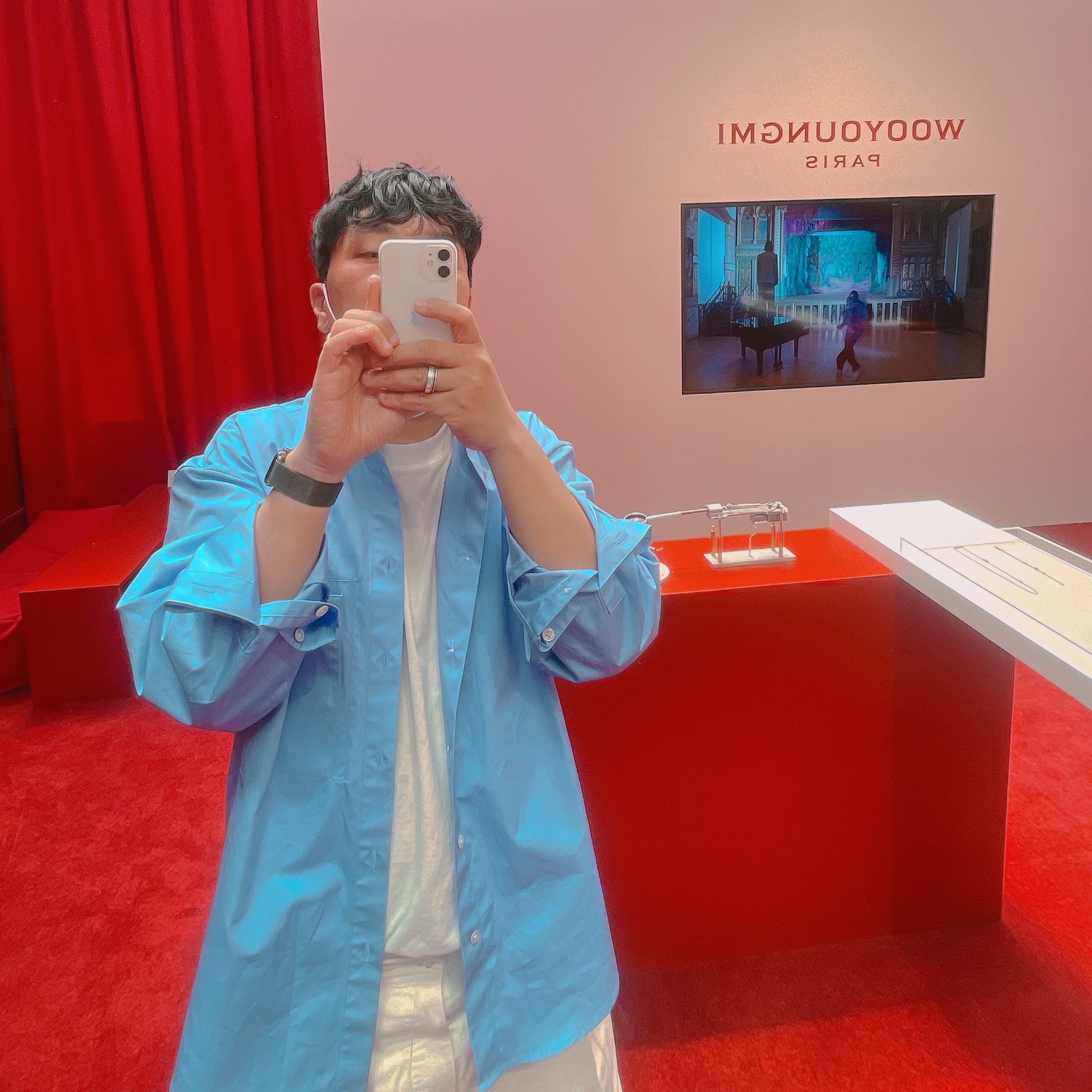 Wooyoungmi Cotton Back Logo Shirt Blue - 23SS 착용 스타일 - 1
