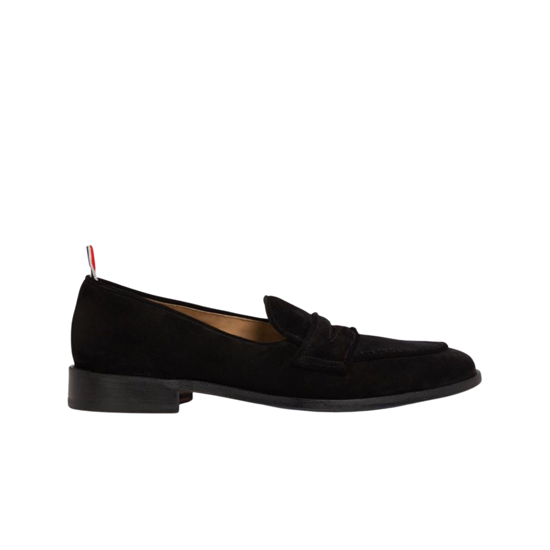 톰브라운 파인 키드 스웨이드 바시티 페니 로퍼 블랙(Thom Browne Fine Kid Suede Varsity Penny Loafer Black) - 1