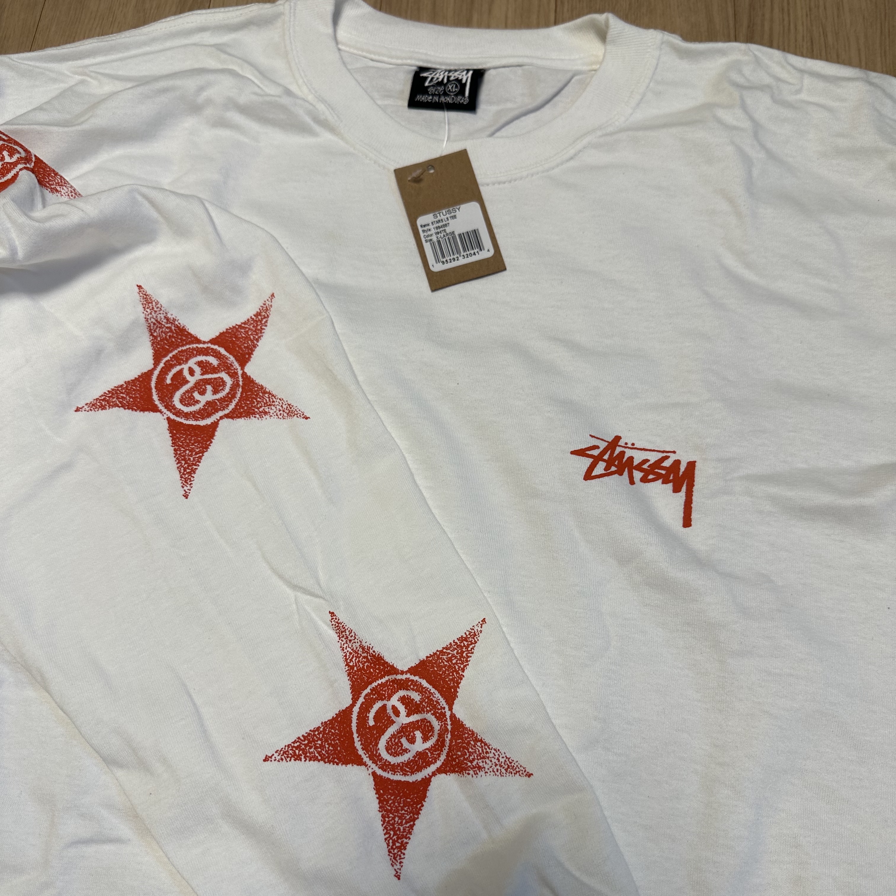 Stussy Stars LS T-Shirt White 착용 스타일