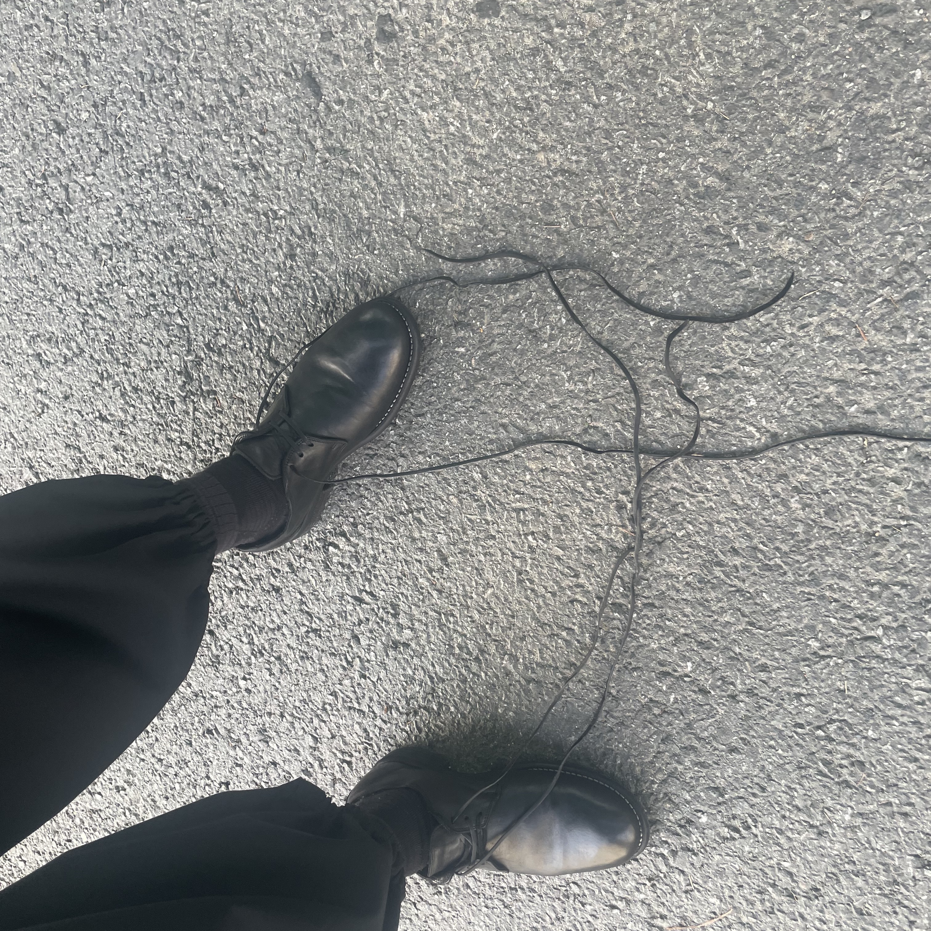 Guidi 992X Horse Full Grain Leather Derby Black 착용 스타일