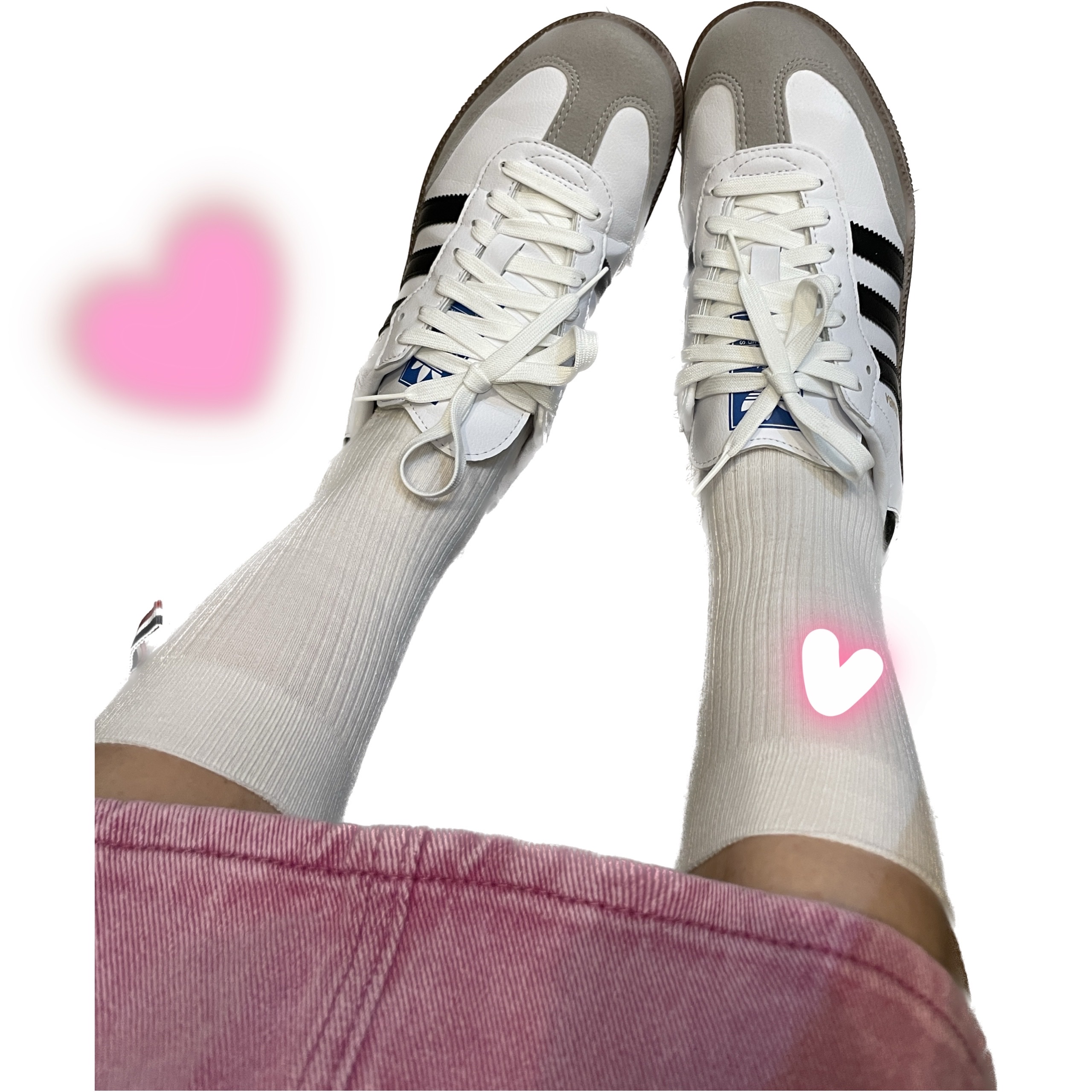 Adidas Samba Vegan White Black 착용 스타일