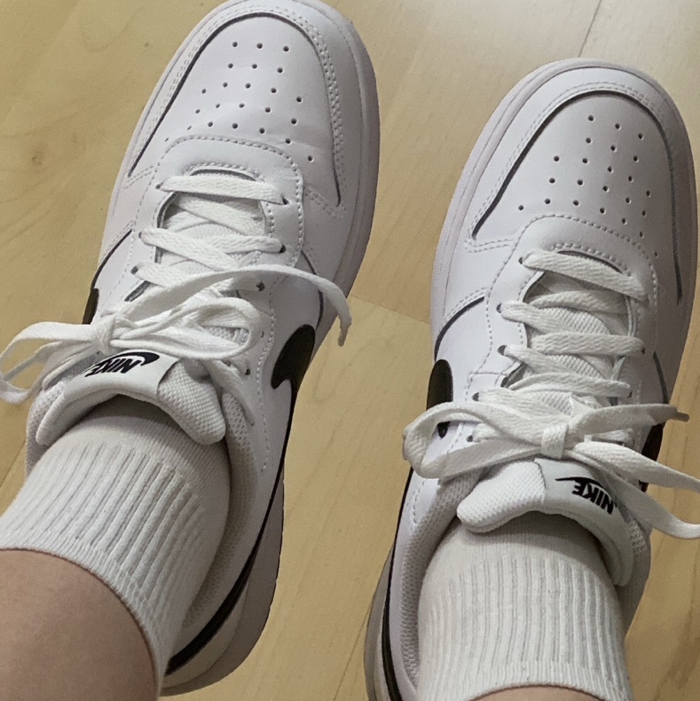 (GS) Nike Court Borough Low 2 White Black 착용 스타일