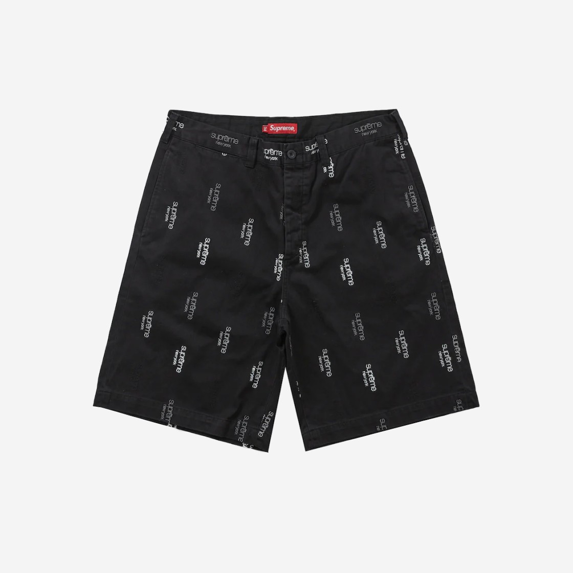 Supreme Classic Logo Chino Shorts Black - 23SS 상세 이미지 1