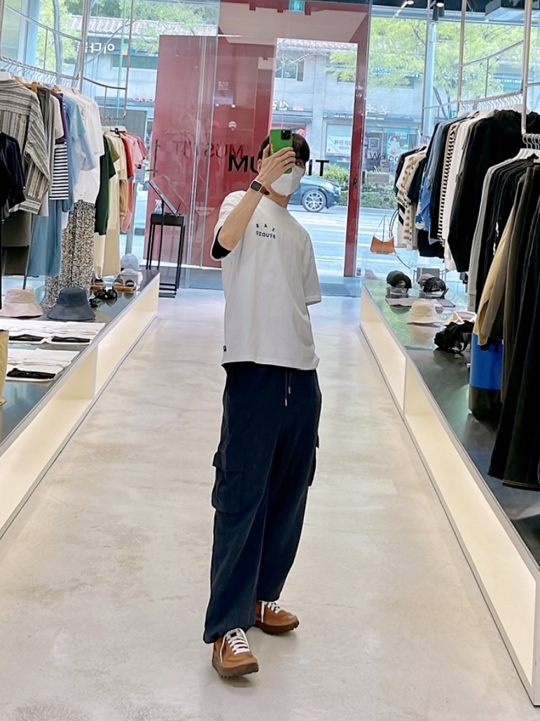 Nike x Tom Sachs General Purpose Shoe Brown, IAB Studio T-Shirt White Navy - 22FW 착용 스타일 - 3