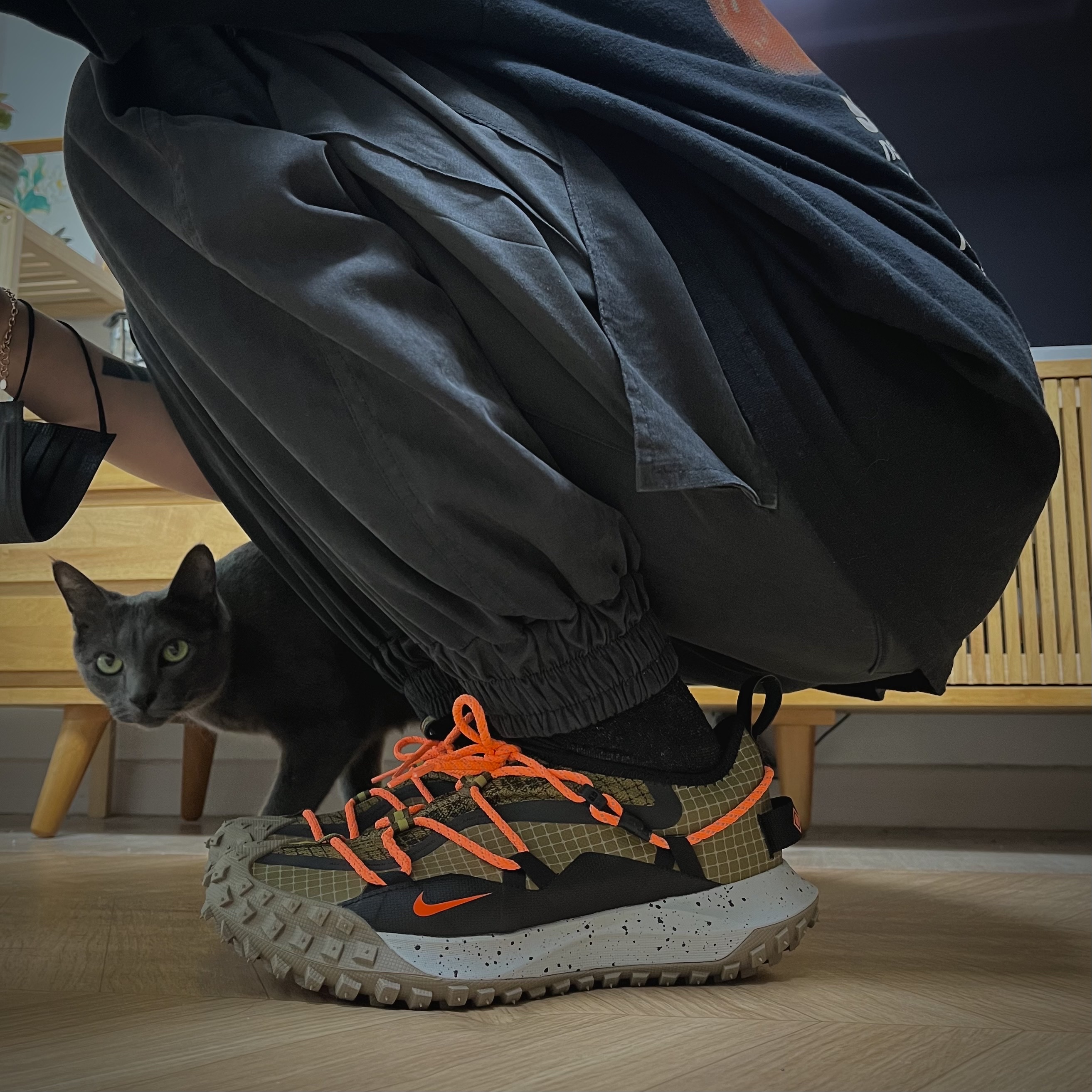 Nike ACG Mountain Fly Low Gore-Tex SE Hazel Rush, Stussy Strawberry T-Shirt Black 착용 스타일