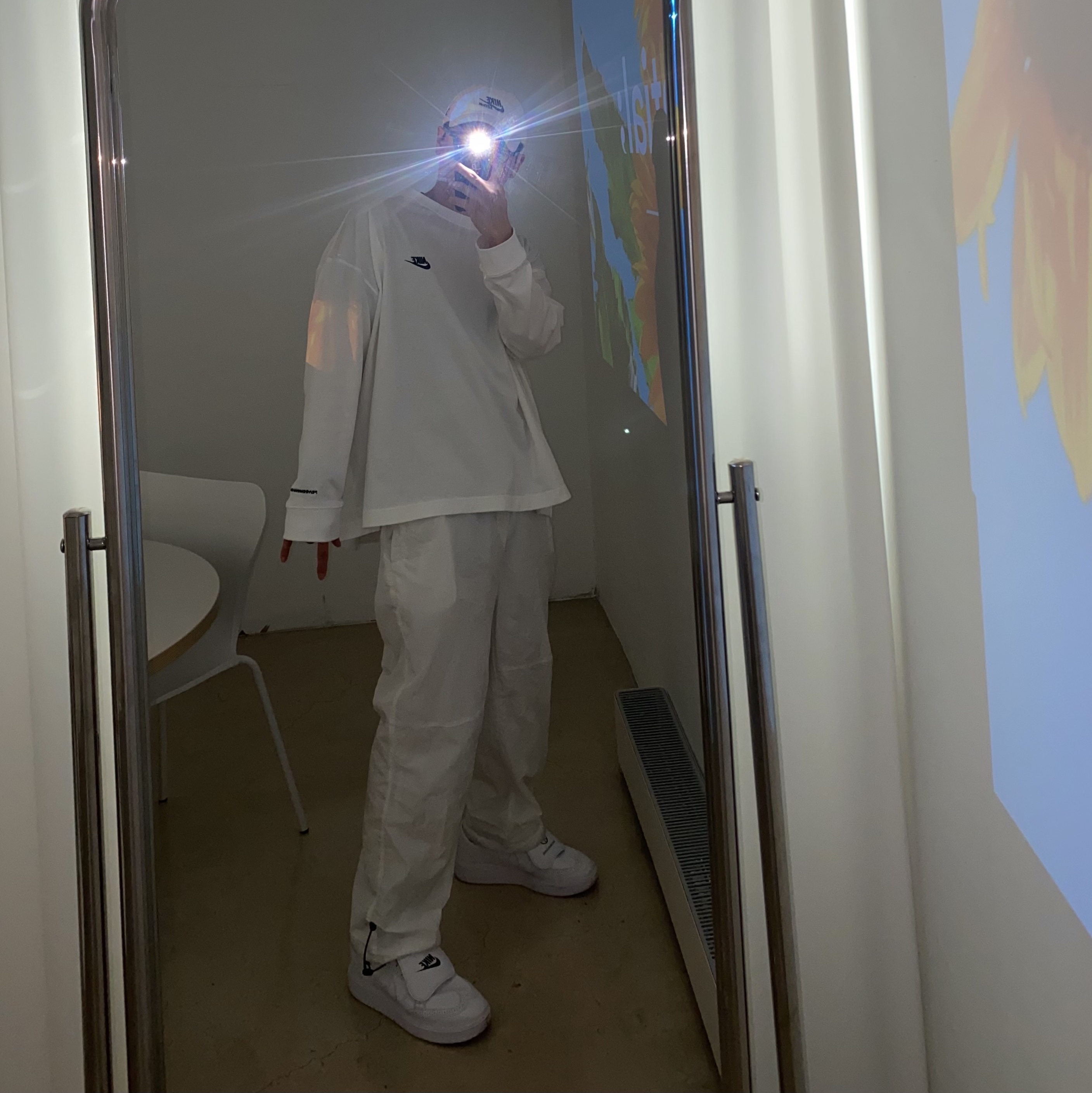 Nike H86 Seoul Cap White, Nike x Peaceminusone LS T-Shirt White (DR0098-100) 착용 스타일 - 2