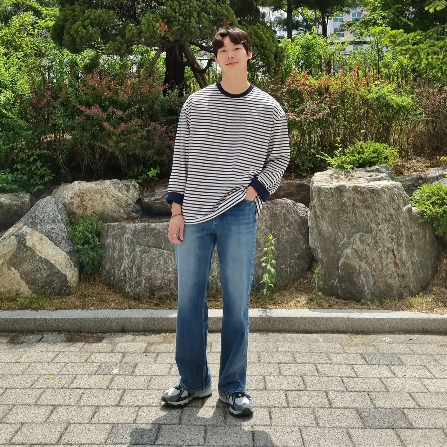 아식스 젤 벤쳐 6 SPS 글레이셔 그레이 착용 스타일