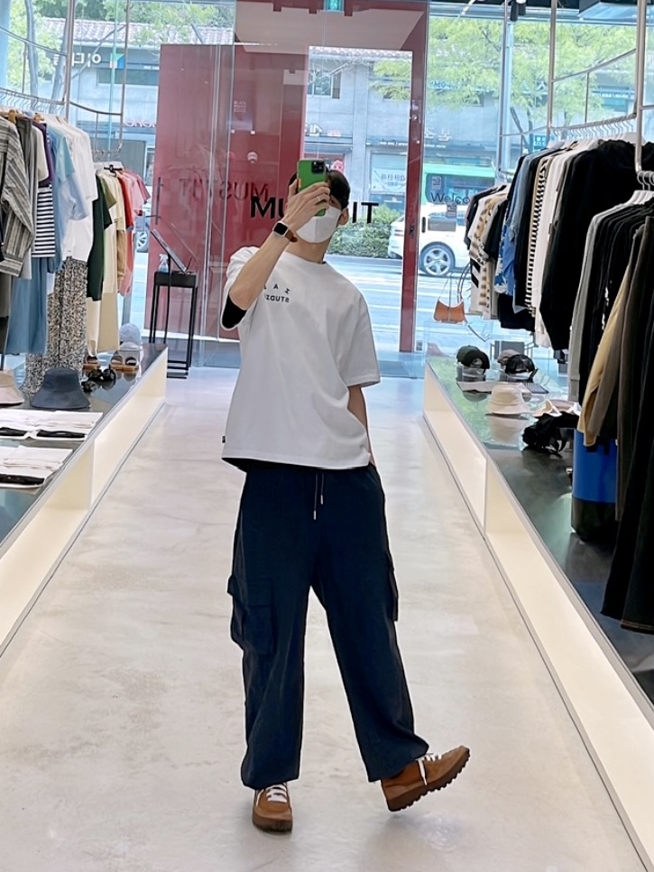 Nike x Tom Sachs General Purpose Shoe Brown, IAB Studio T-Shirt White Navy - 22FW 착용 스타일 - 2
