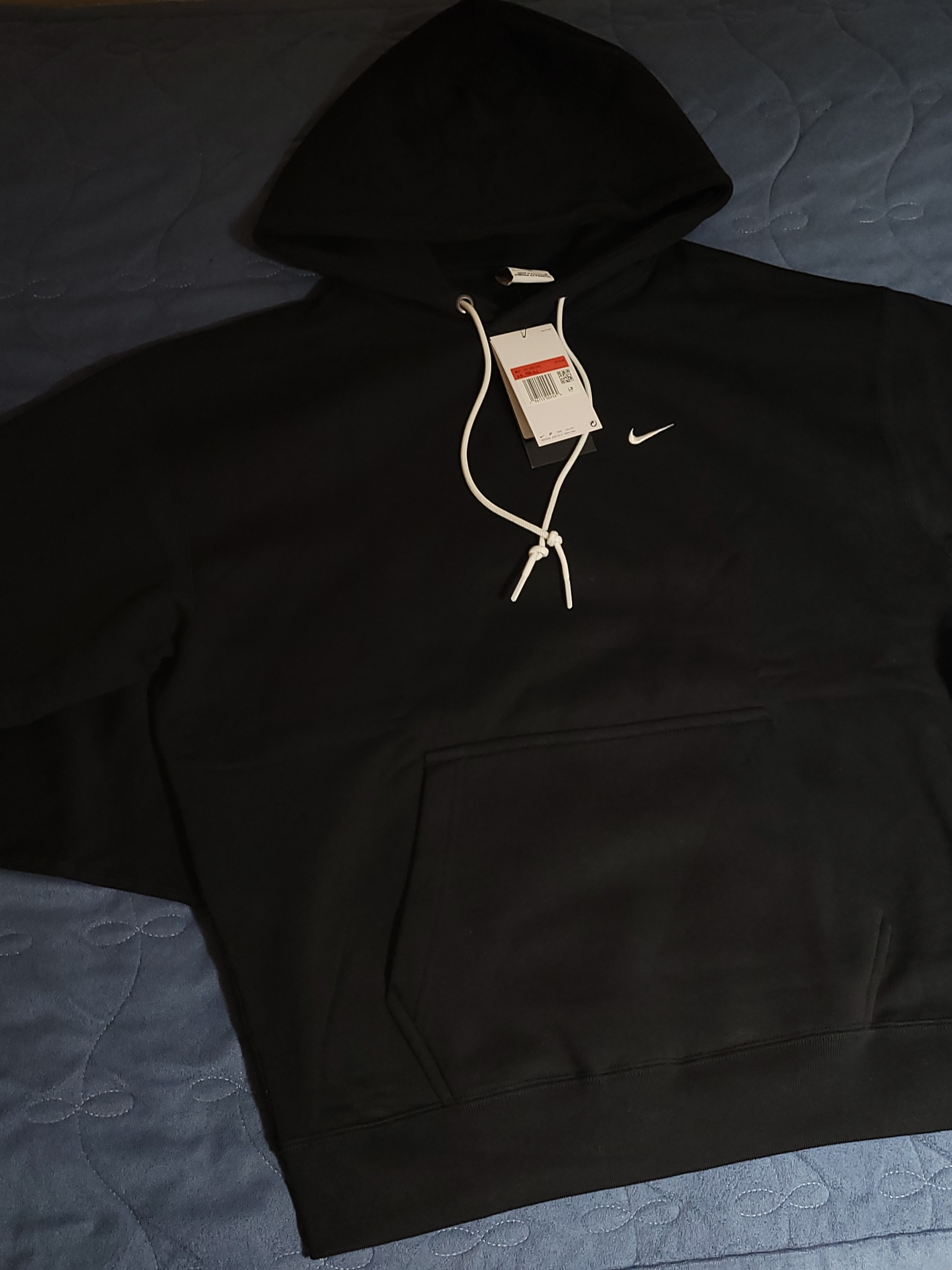 Nike Solo Swoosh Fleece Pullover Hoodie Black - Asia 착용 스타일 - 1