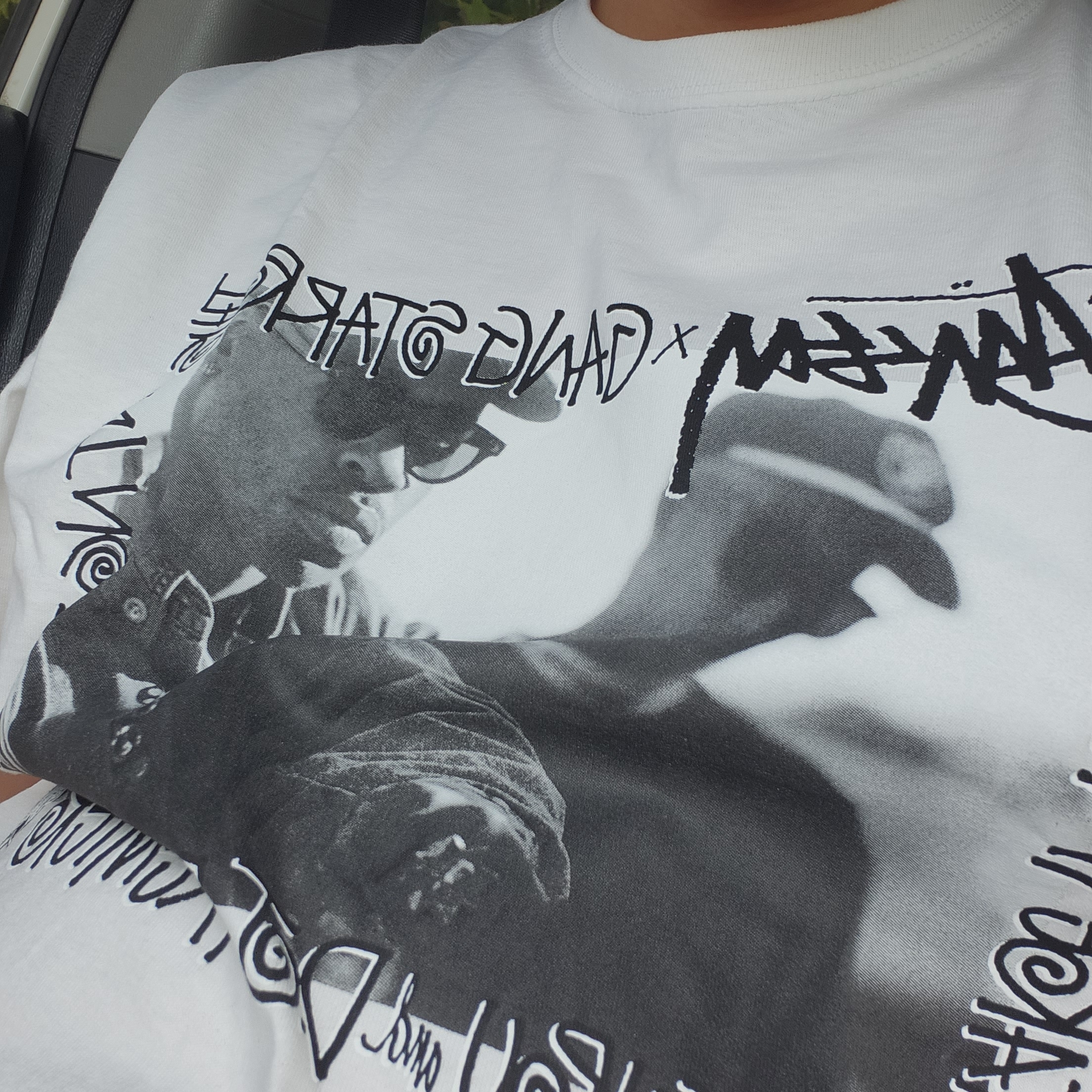 Stussy x Gang Starr Take It Personal T-Shirt White 착용 스타일
