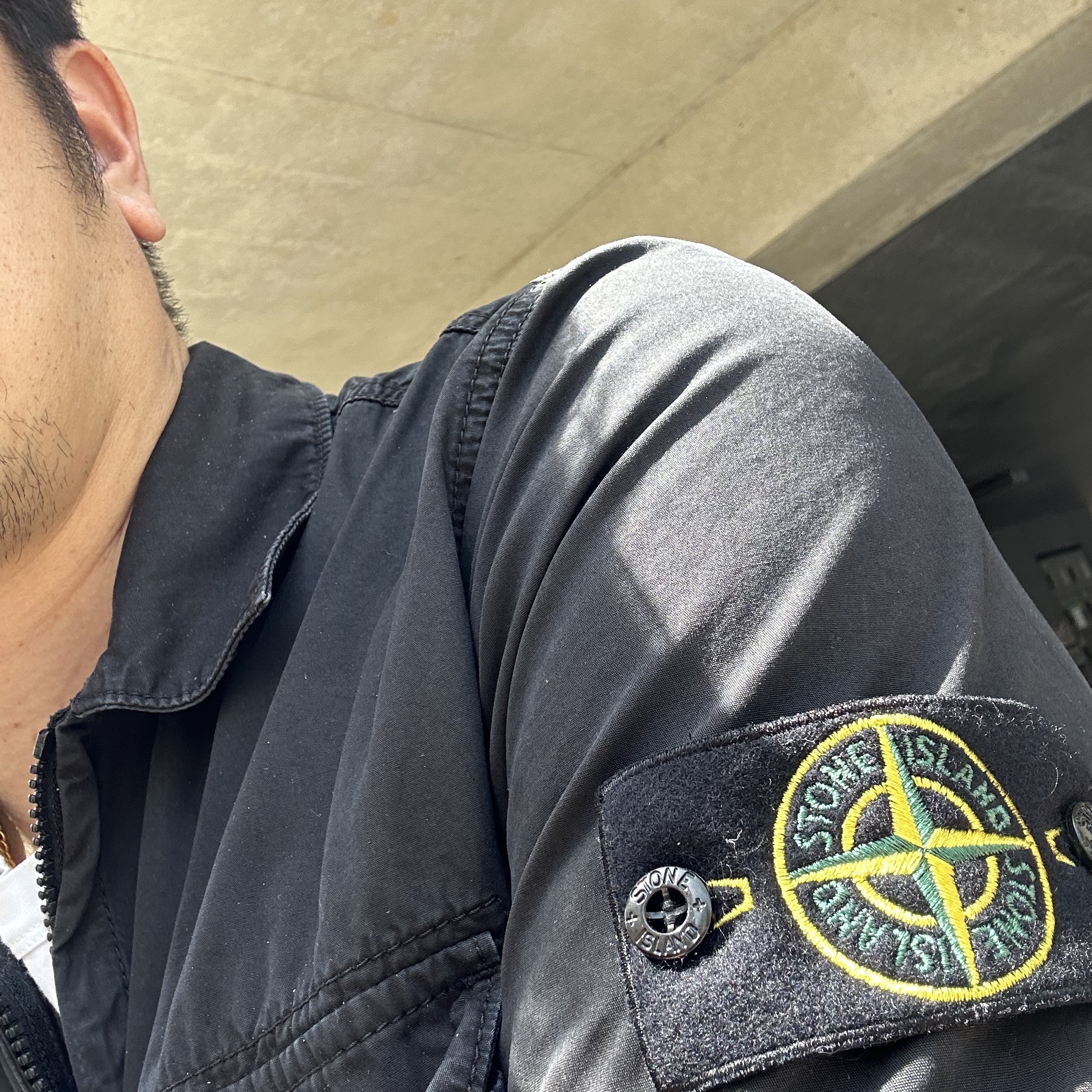 Stone Island 114WN T.CO+OLD Overshirt Black - 22SS 착용 스타일