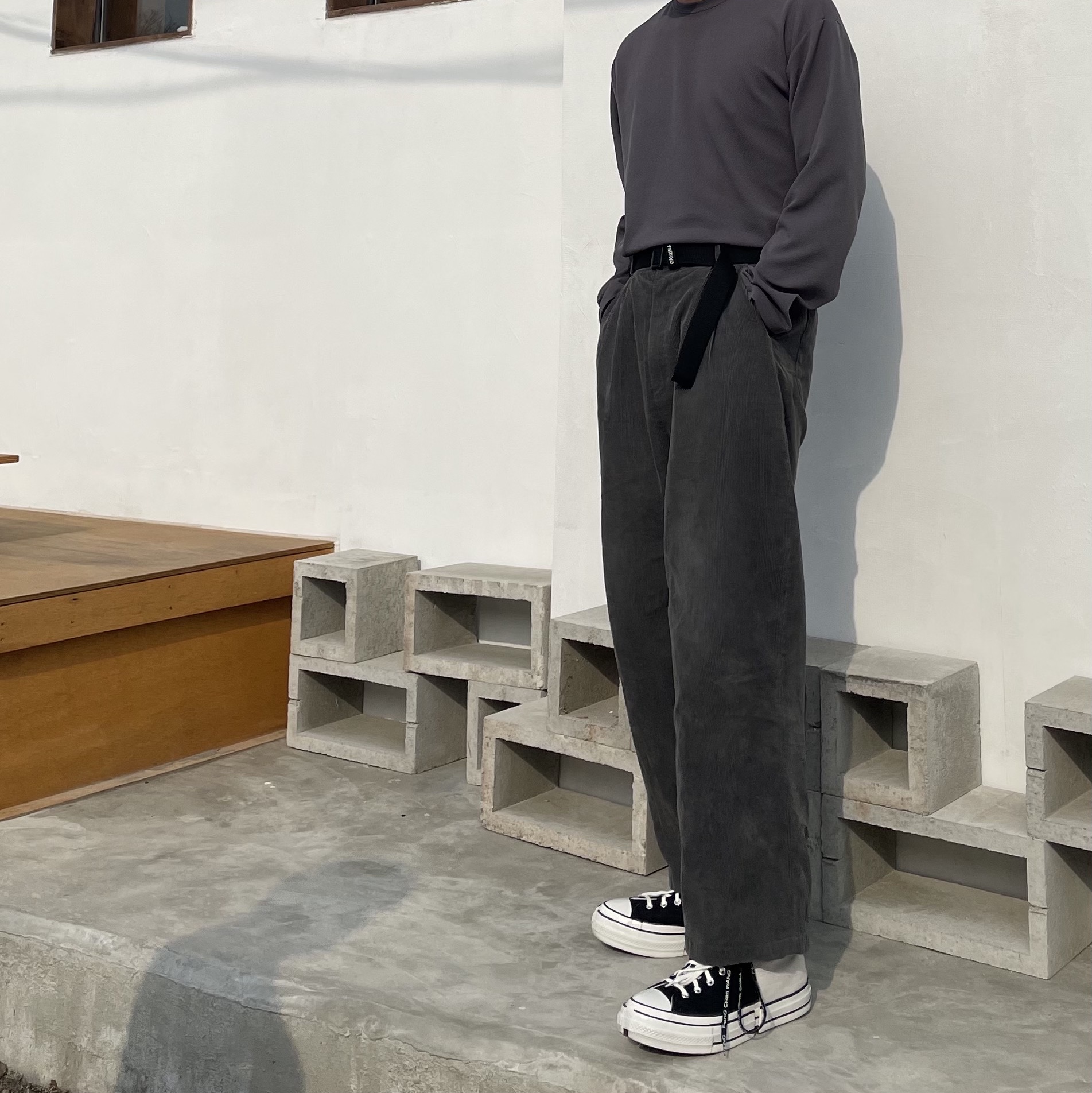 Converse x Feng Chen Wang Chuck 70 2-in-1 Natural Ivory Black 착용 스타일 - 2
