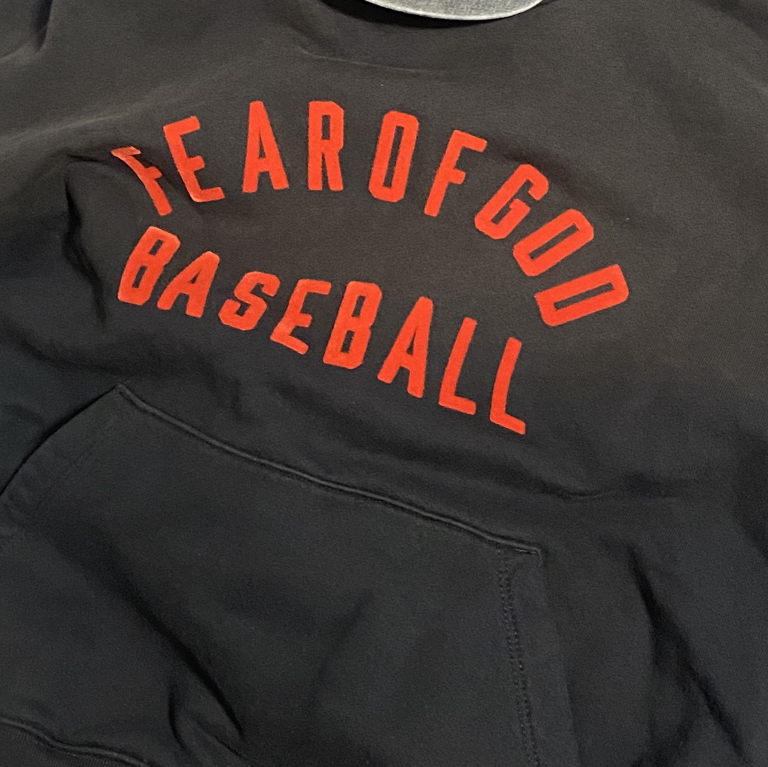 Fear of God Baseball Hoodie Vintage Black 착용 스타일
