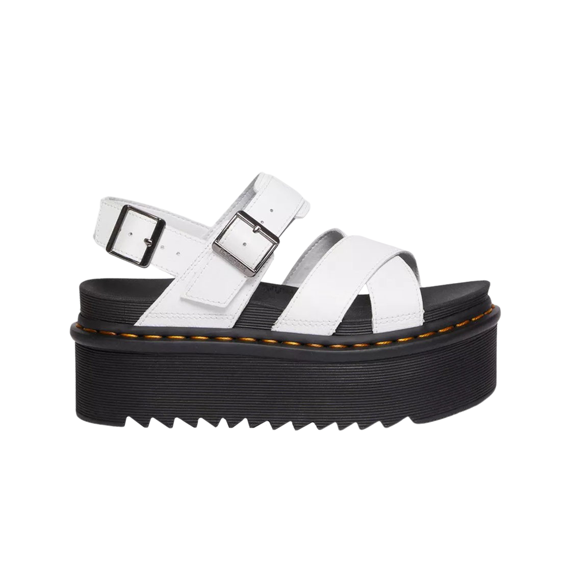 (W) 닥터마틴 보스 II 아테나 레더 스트랩 플랫폼 샌들 화이트((W) Dr. Martens Voss II Athena Leather Strap Platform Sandal White) - 1