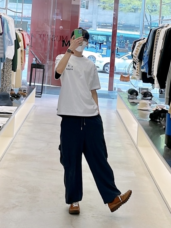 Nike x Tom Sachs General Purpose Shoe Brown, IAB Studio T-Shirt White Navy - 22FW 착용 스타일 - 5