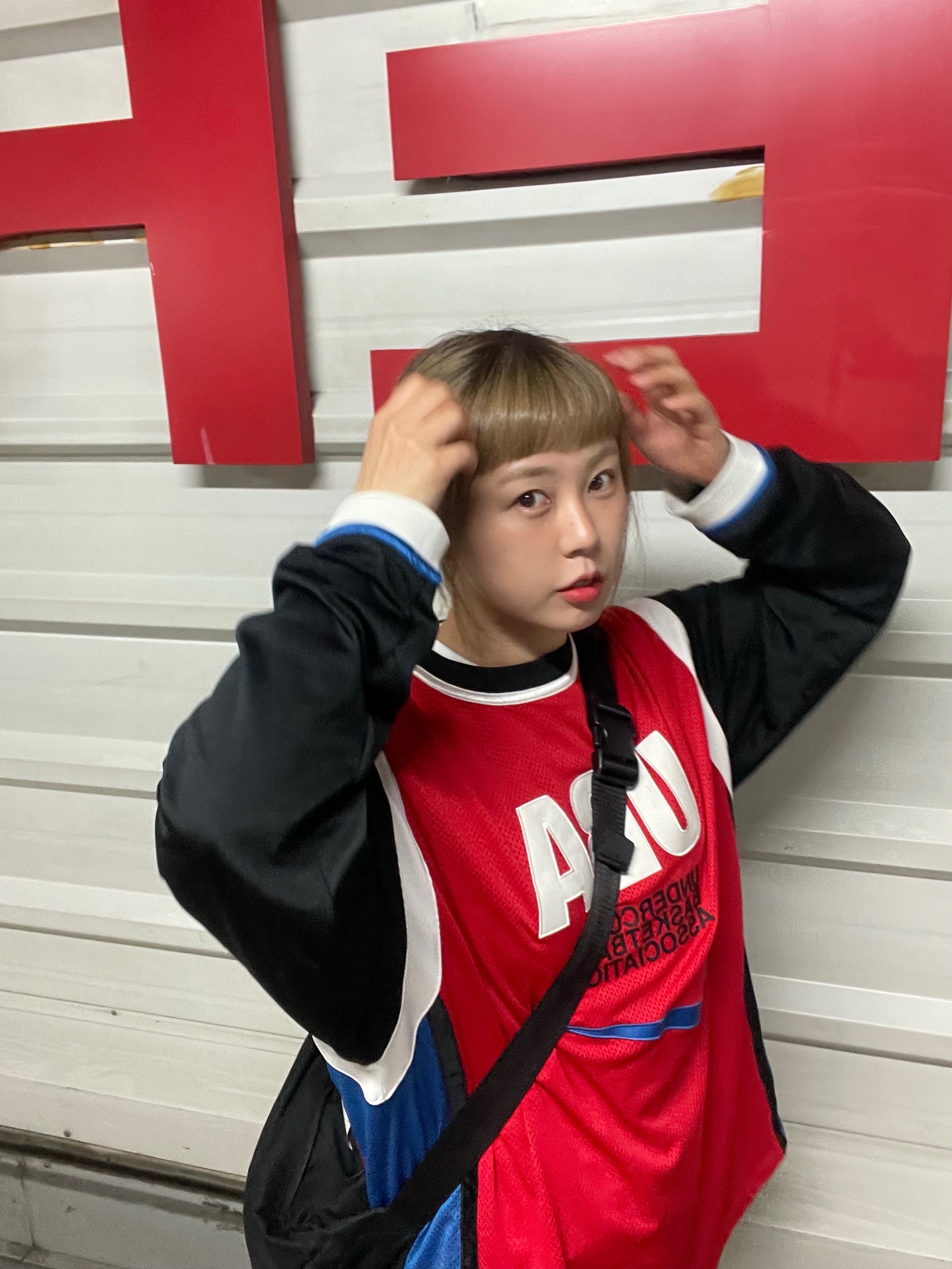 Nike x Undercover NRG Long Sleeve Shooting Top Red Black - Asia, Nike x Undercover NRG Long Sleeve Shooting Top Red Black - US/EU 착용 스타일 - 3