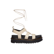 (W) Dr. Martens Nartilla Milled Nappa Gladiator Sandal Parchment Beige