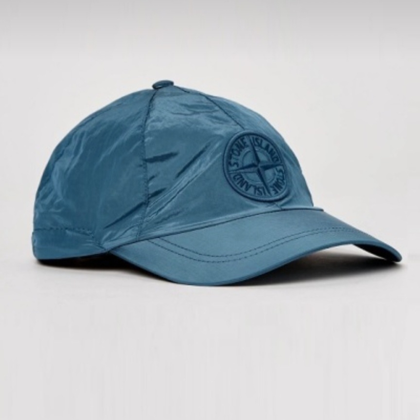 Stone Island 99576 Nylon Metal 6-Panel Cap Cobalt Blue - 21FW 착용 스타일
