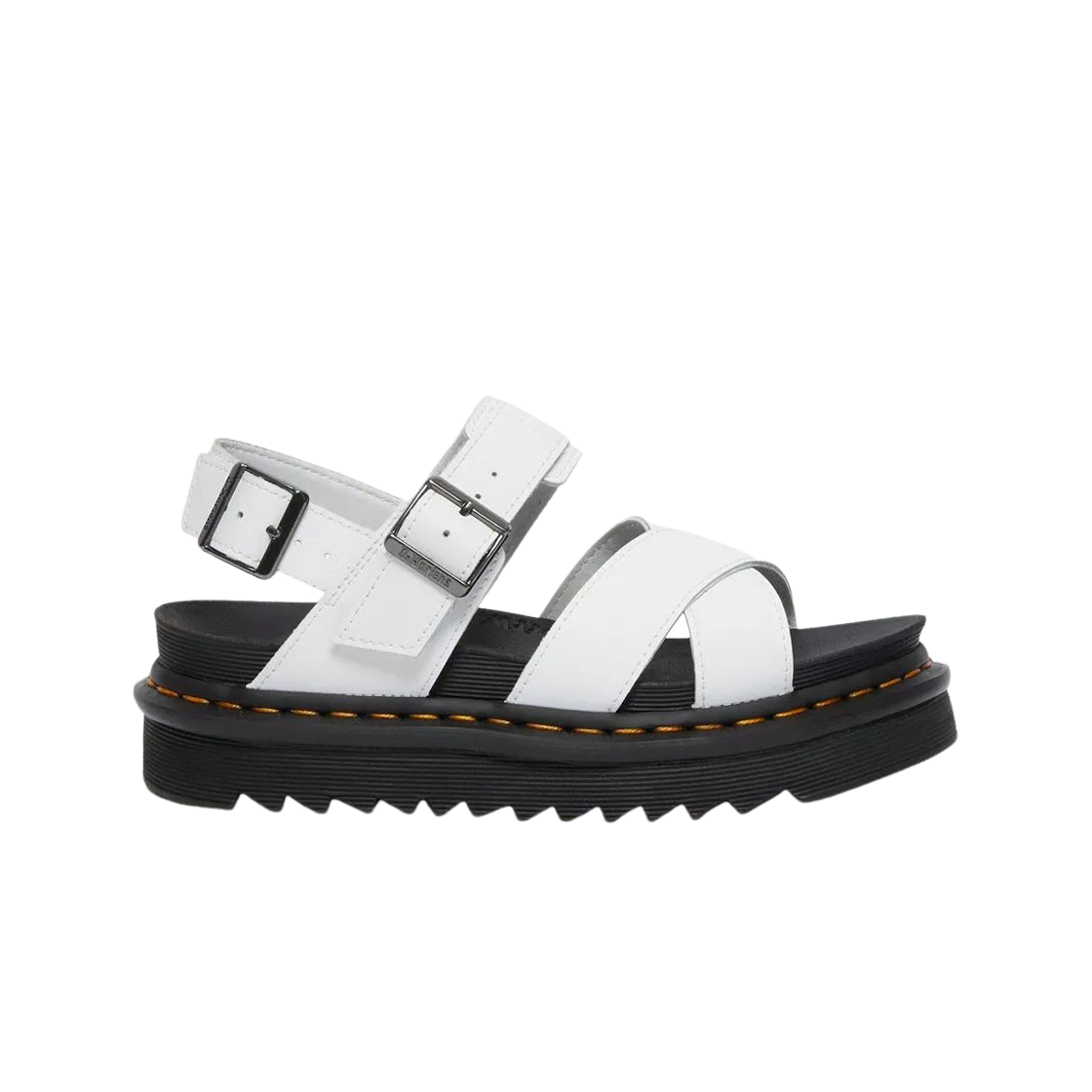 (W) Dr. Martens Voss II Leather Strap Sandal White 상세 이미지 1