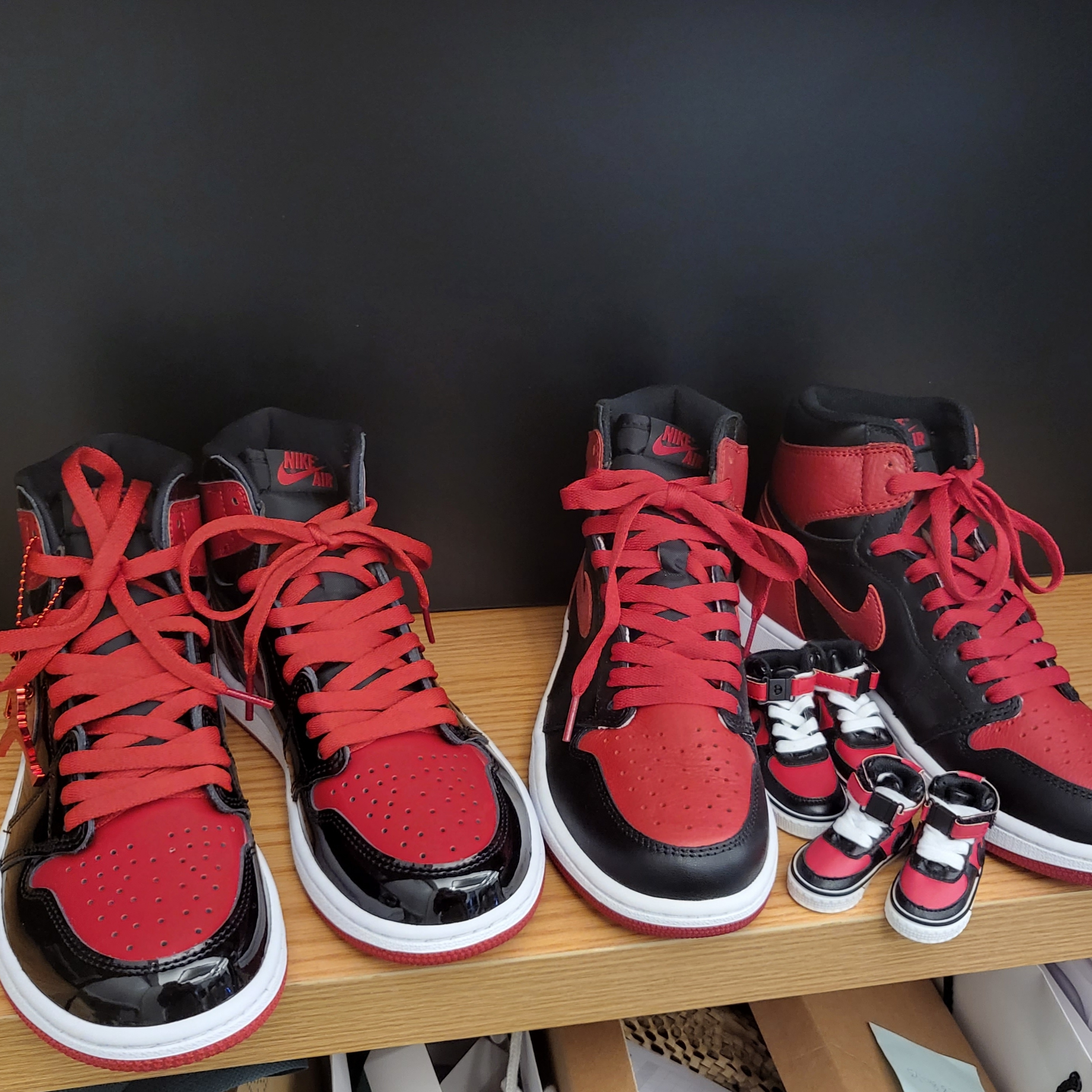 Jordan 1 Retro High OG Bred Banned 2016, Jordan 1 Retro High OG Patent Bred 착용 스타일