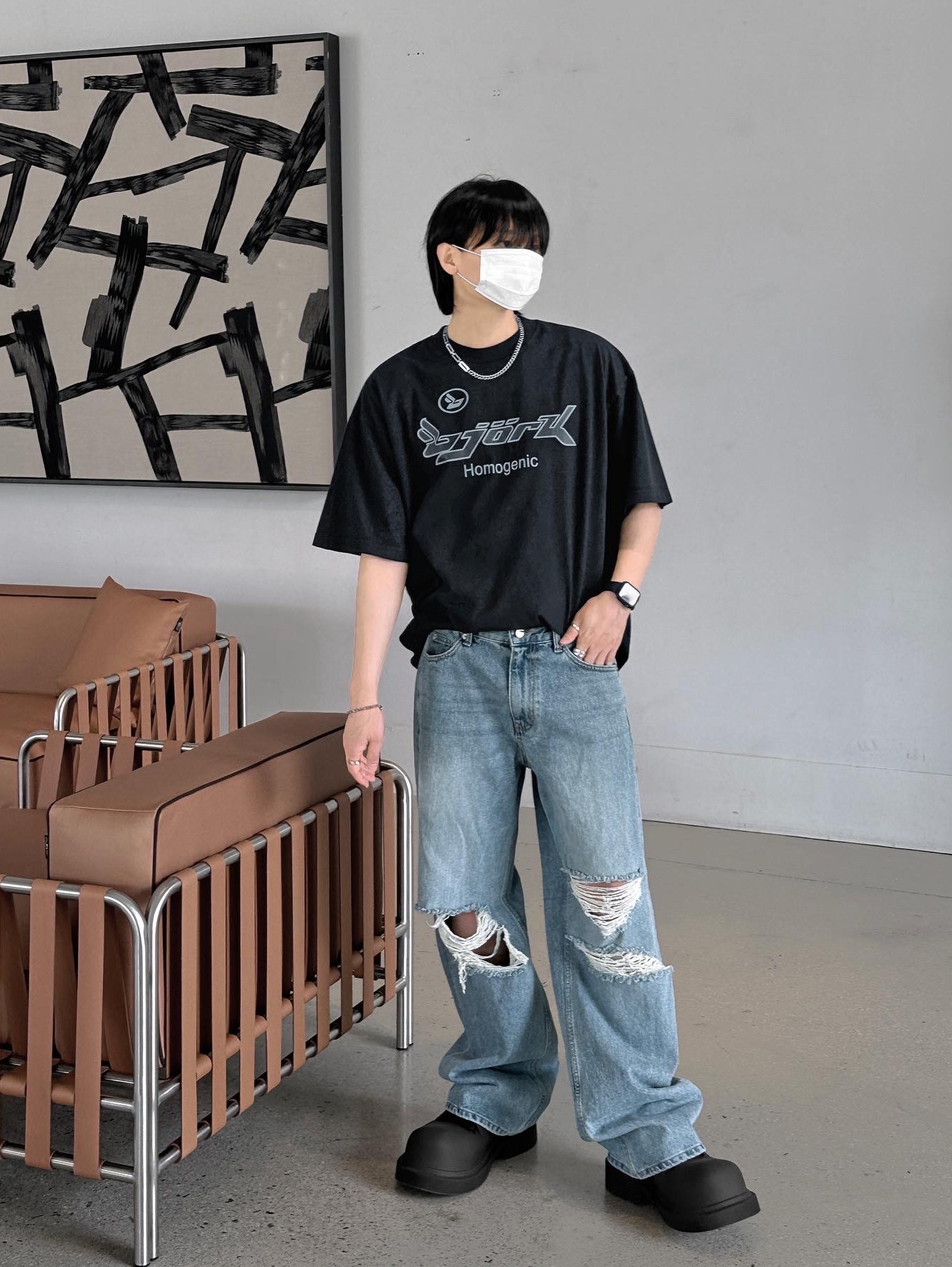 Balenciaga Steroid Derby Black 착용 스타일 - 2