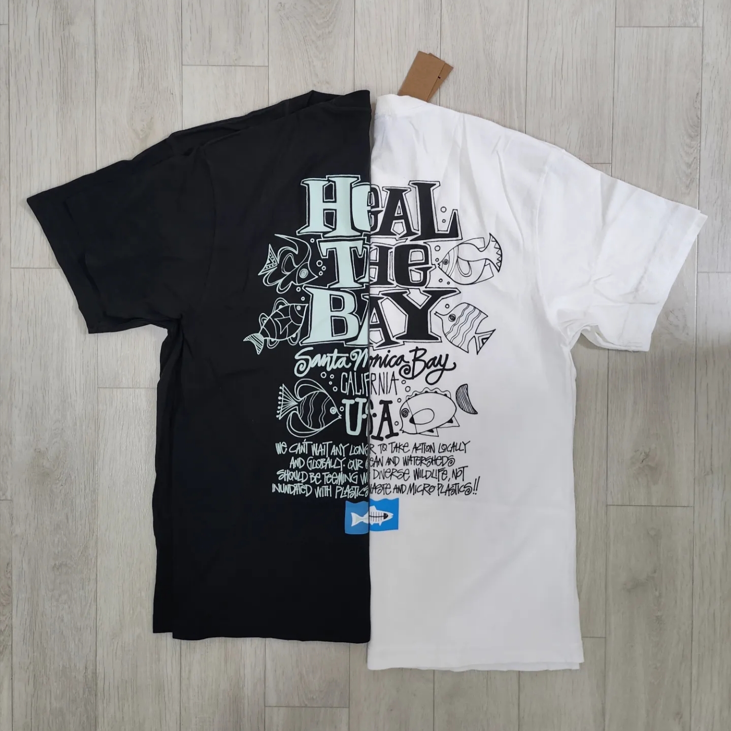 Stussy x Heal The Bay Ocean Pigment Dyed T-Shirt Natural, Stussy x Heal The Bay Ocean Pigment Dyed T-Shirt Black 착용 스타일 - 1