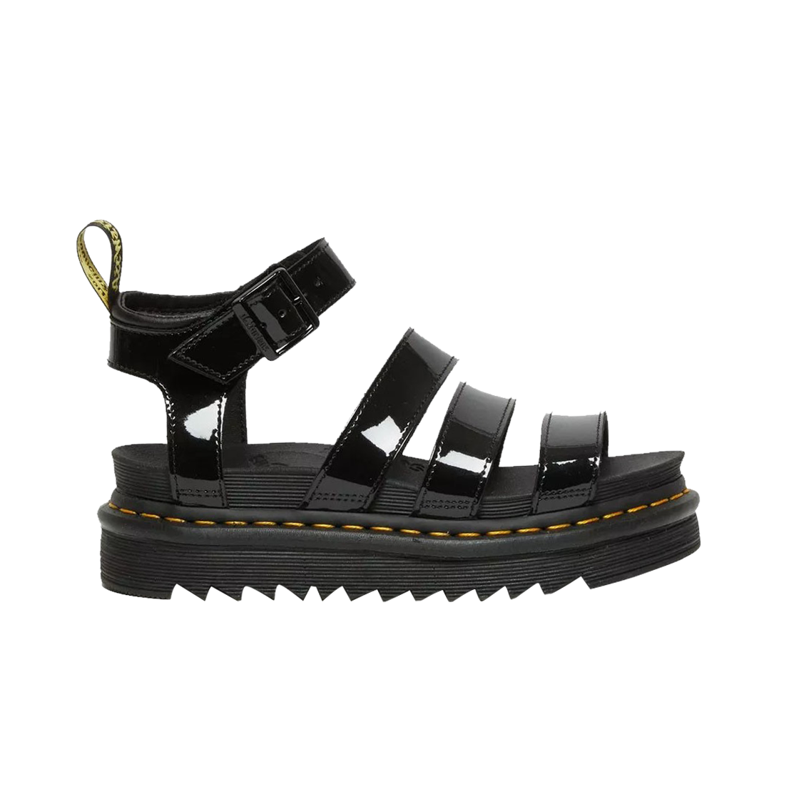 (W) Dr. Martens Blaire Patent Leather Strap Sandal Black 상세 이미지 1