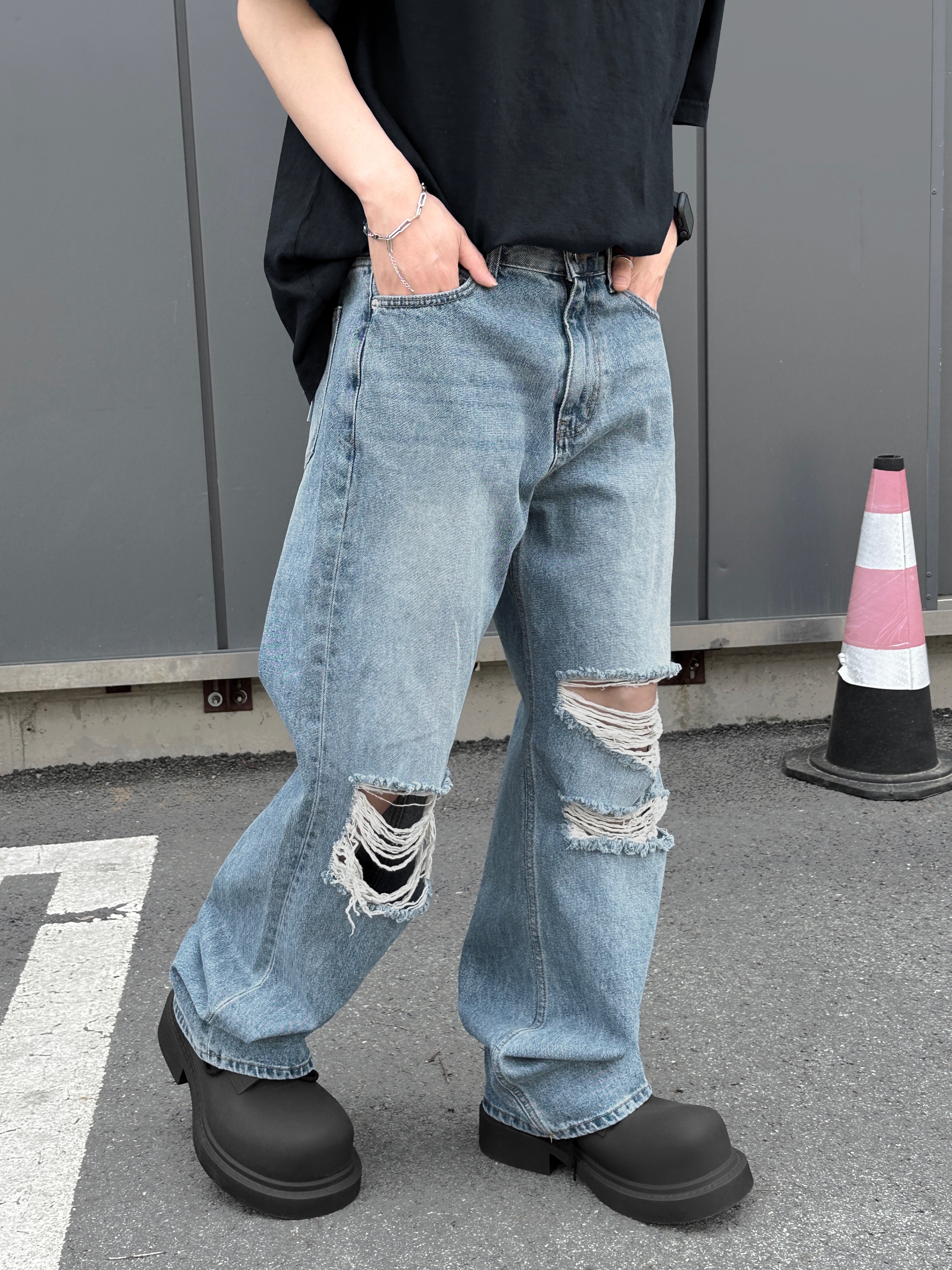 Balenciaga Steroid Derby Black 착용 스타일 - 3