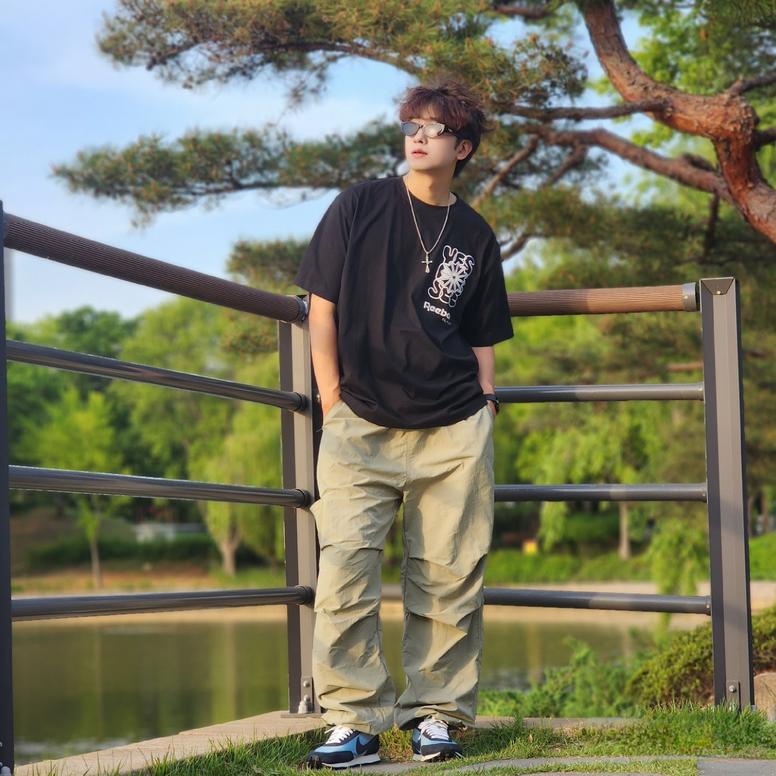 나이키 데이브레이크 라이트 아머리 블루 착용 스타일 - 4