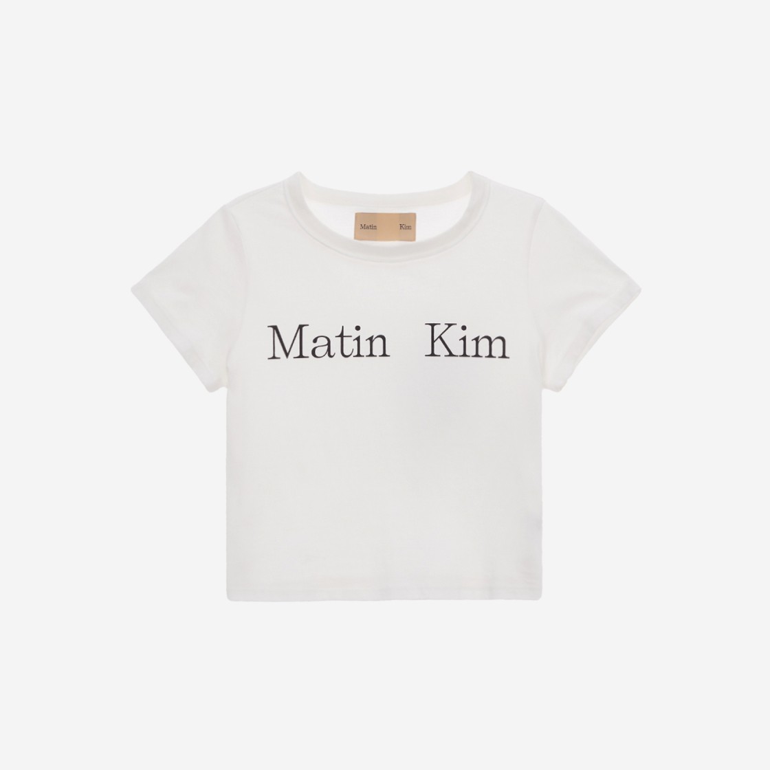 (W) Matin Kim Logo Silket Crop Top White 상세 이미지 1