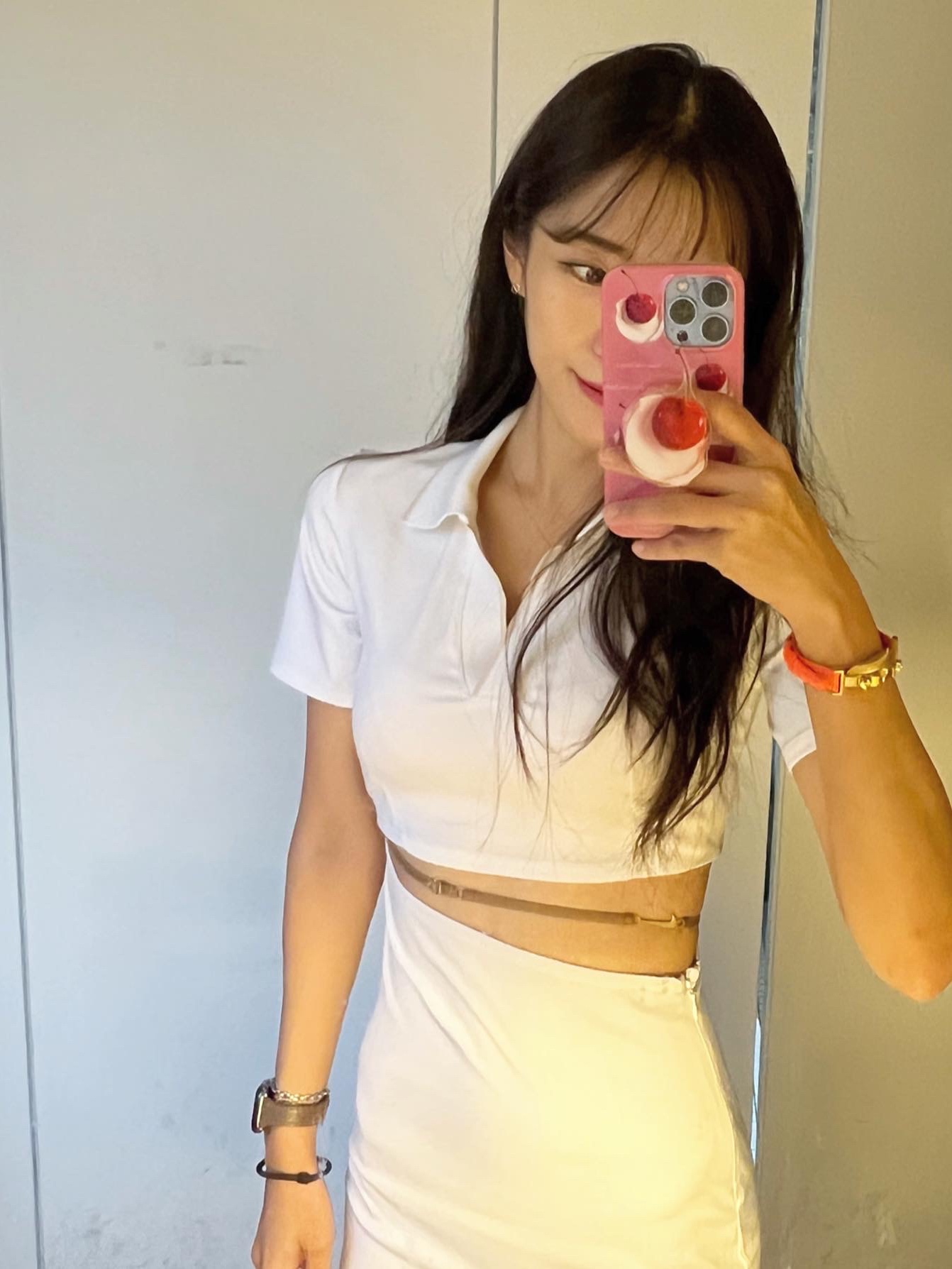 (W) Nike x Jacquemus NRG Short Sleeve Polo Dress White - Asia, (W) Nike x Jacquemus NRG Short Sleeve Polo Dress White - US/EU 착용 스타일 - 4
